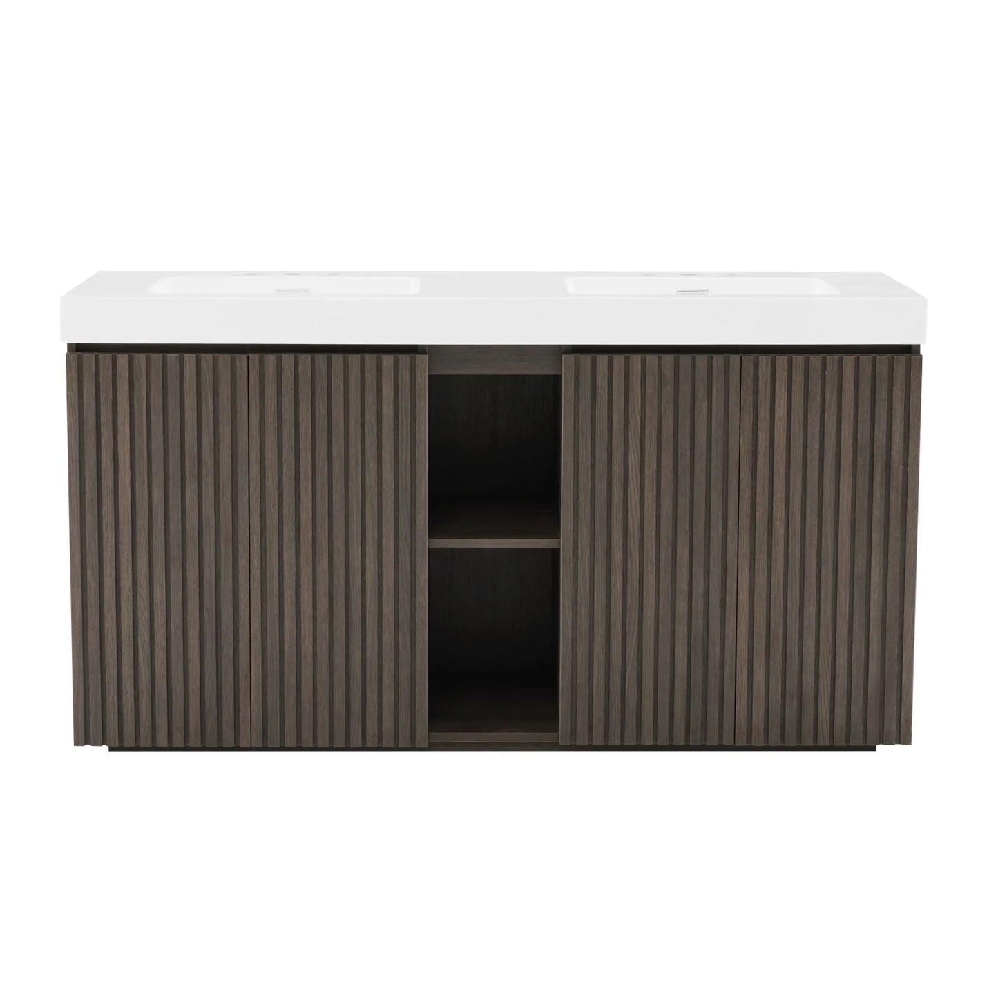 Luxury Modern Smoked Oak Bathroom Vanity European Style for Villa