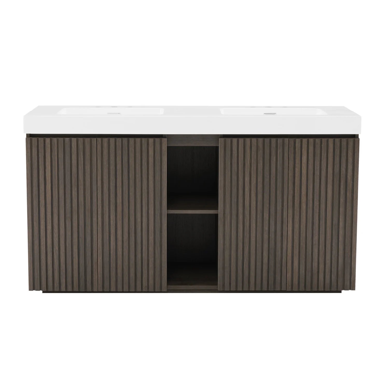 Luxury Modern Smoked Oak Bathroom Vanity European Style for Villa