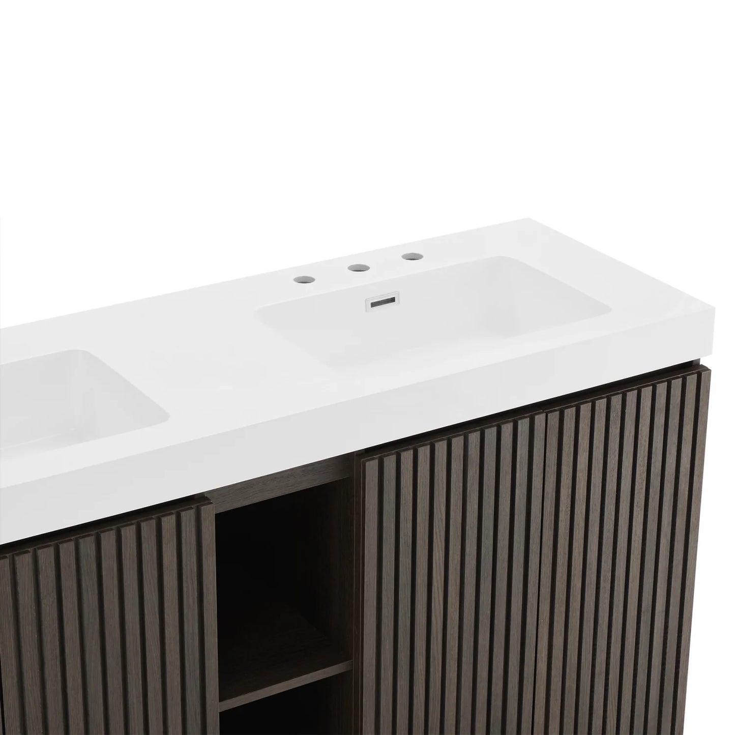 Luxury Modern Smoked Oak Bathroom Vanity European Style for Villa
