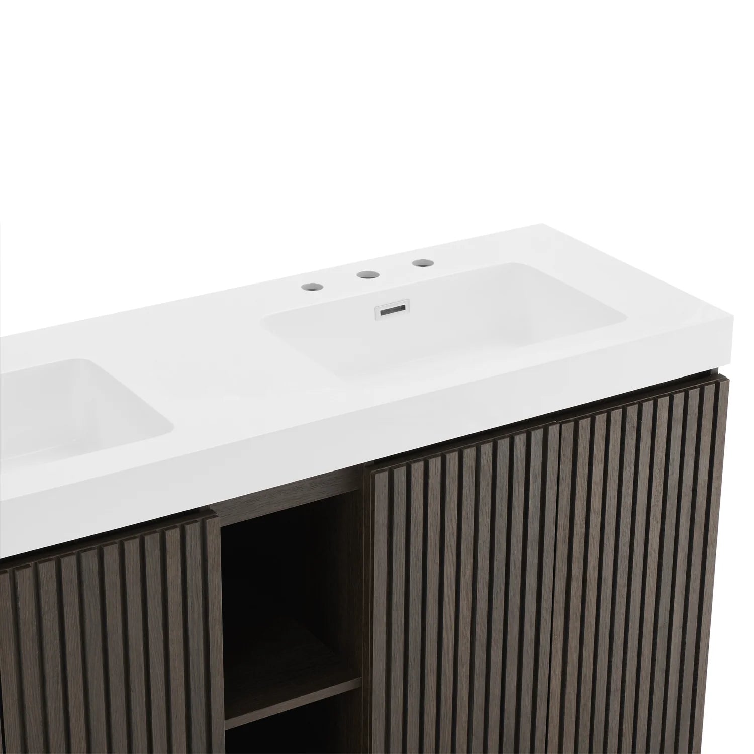 Luxury Modern Smoked Oak Bathroom Vanity European Style for Villa