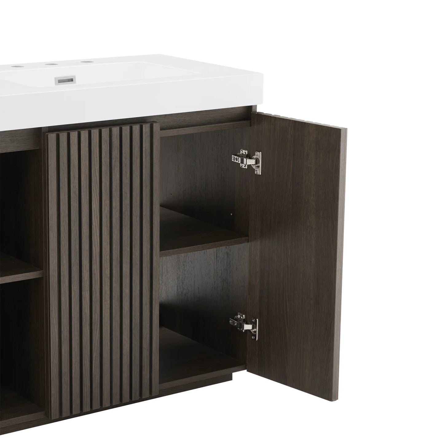 Luxury Modern Smoked Oak Bathroom Vanity European Style for Villa