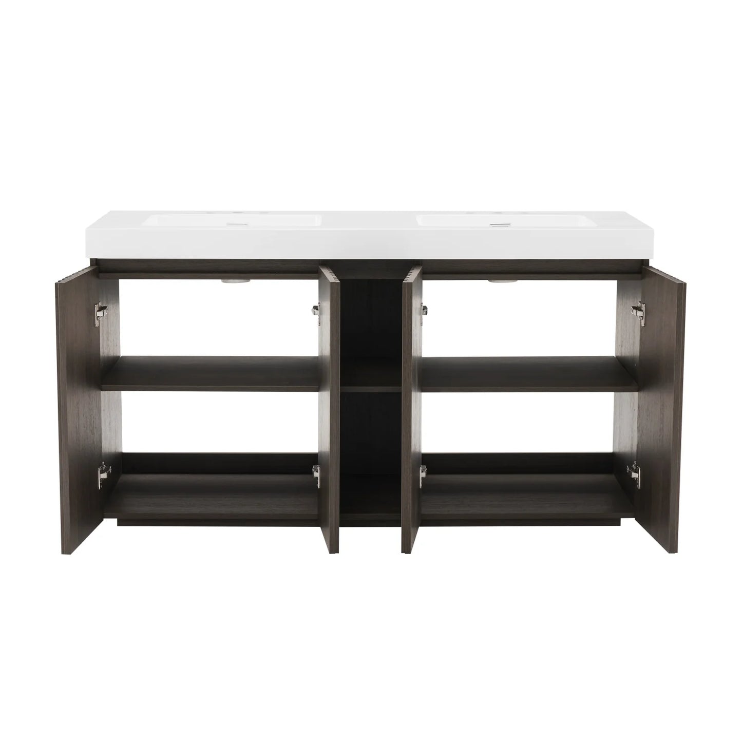 Luxury Modern Smoked Oak Bathroom Vanity European Style for Villa