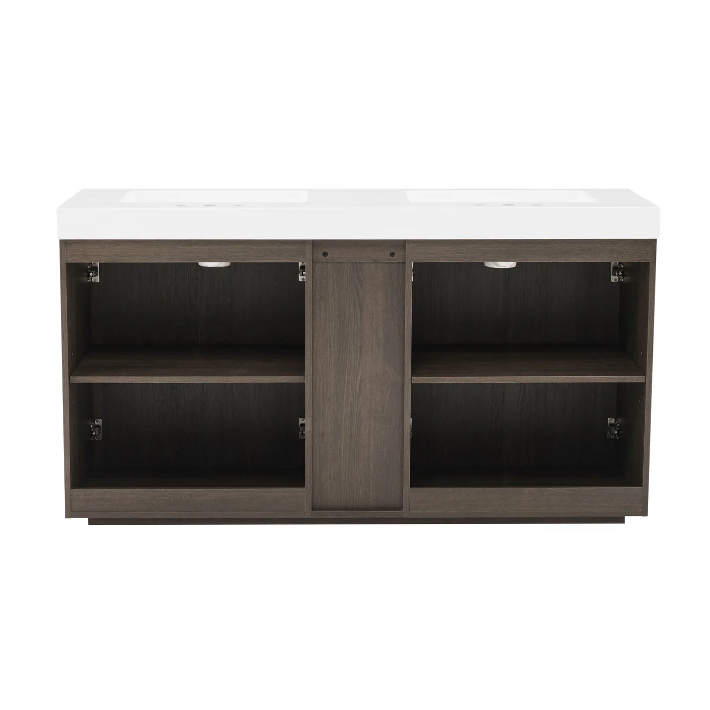 Luxury Modern Smoked Oak Bathroom Vanity European Style for Villa
