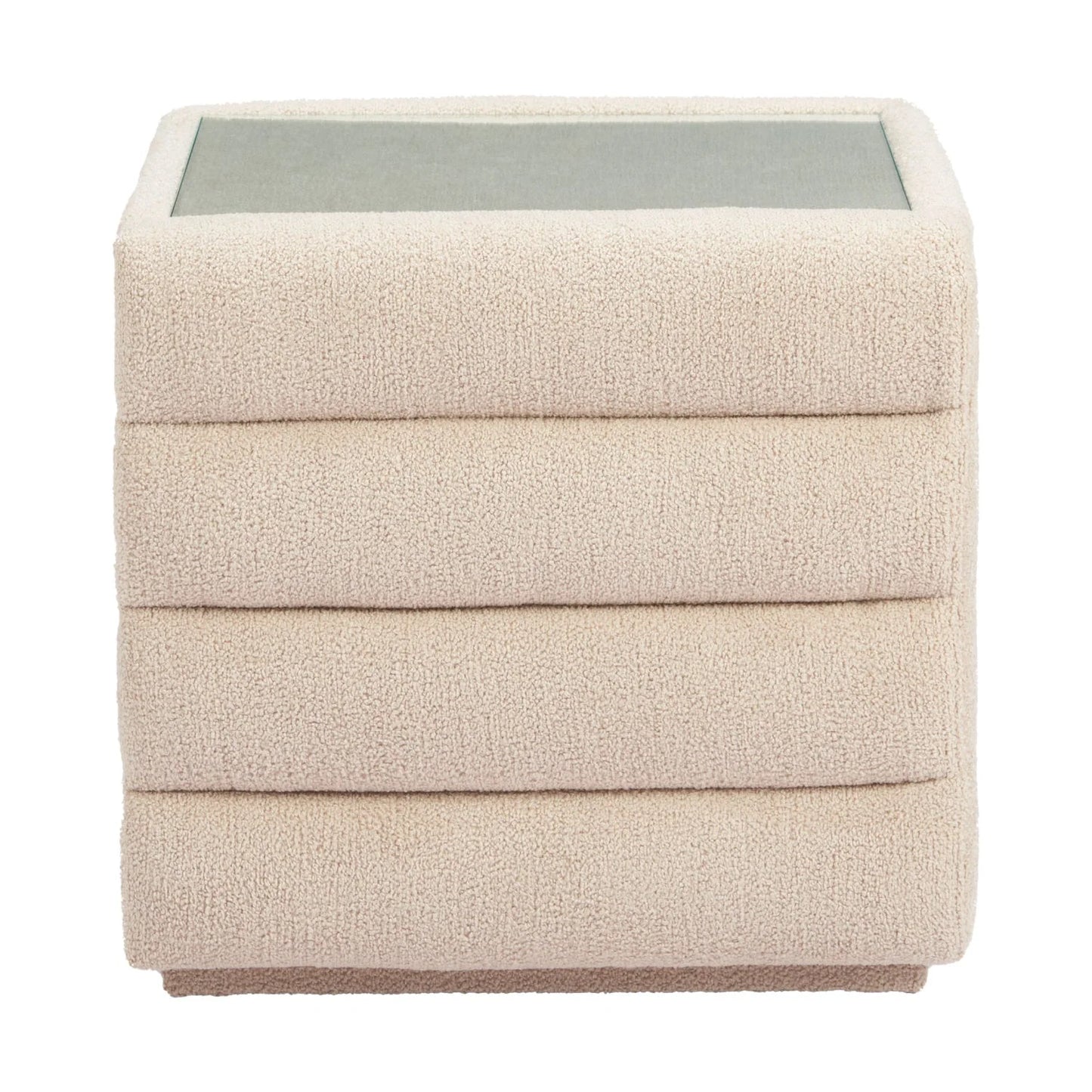 Luxury Modern Soffice Shearling 2-Drawer Nightstand European Style for Villa