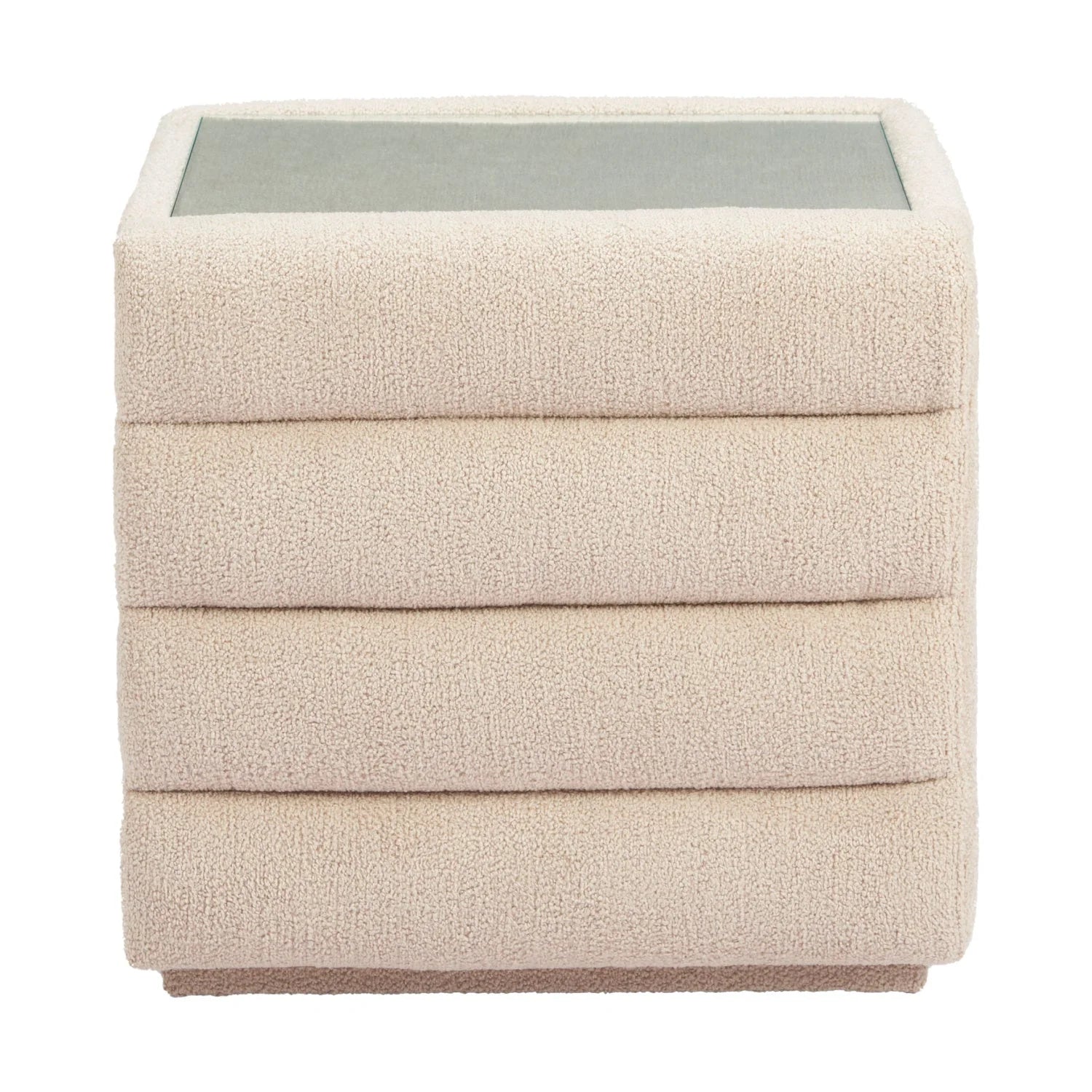 Luxury Modern Soffice Shearling 2-Drawer Nightstand European Style for Villa