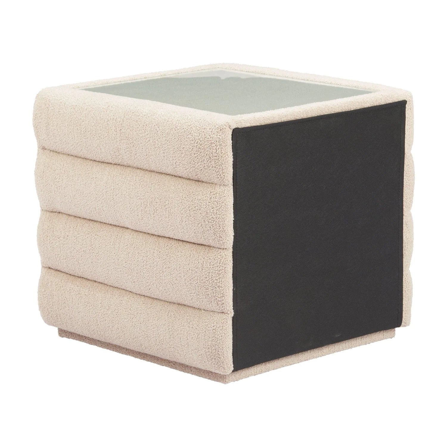 Luxury Modern Soffice Shearling 2-Drawer Nightstand European Style for Villa