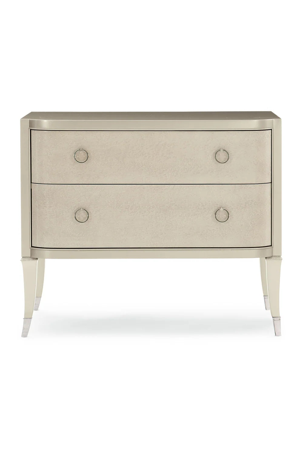 Luxury Modern Soft Metallic 2-Drawer Nightstand European Style for Villa