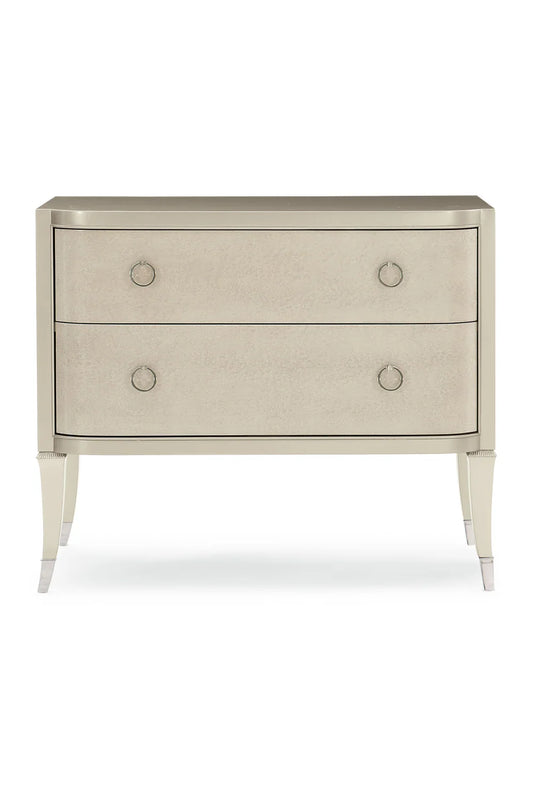Luxury Modern Soft Metallic 2-Drawer Nightstand European Style for Villa