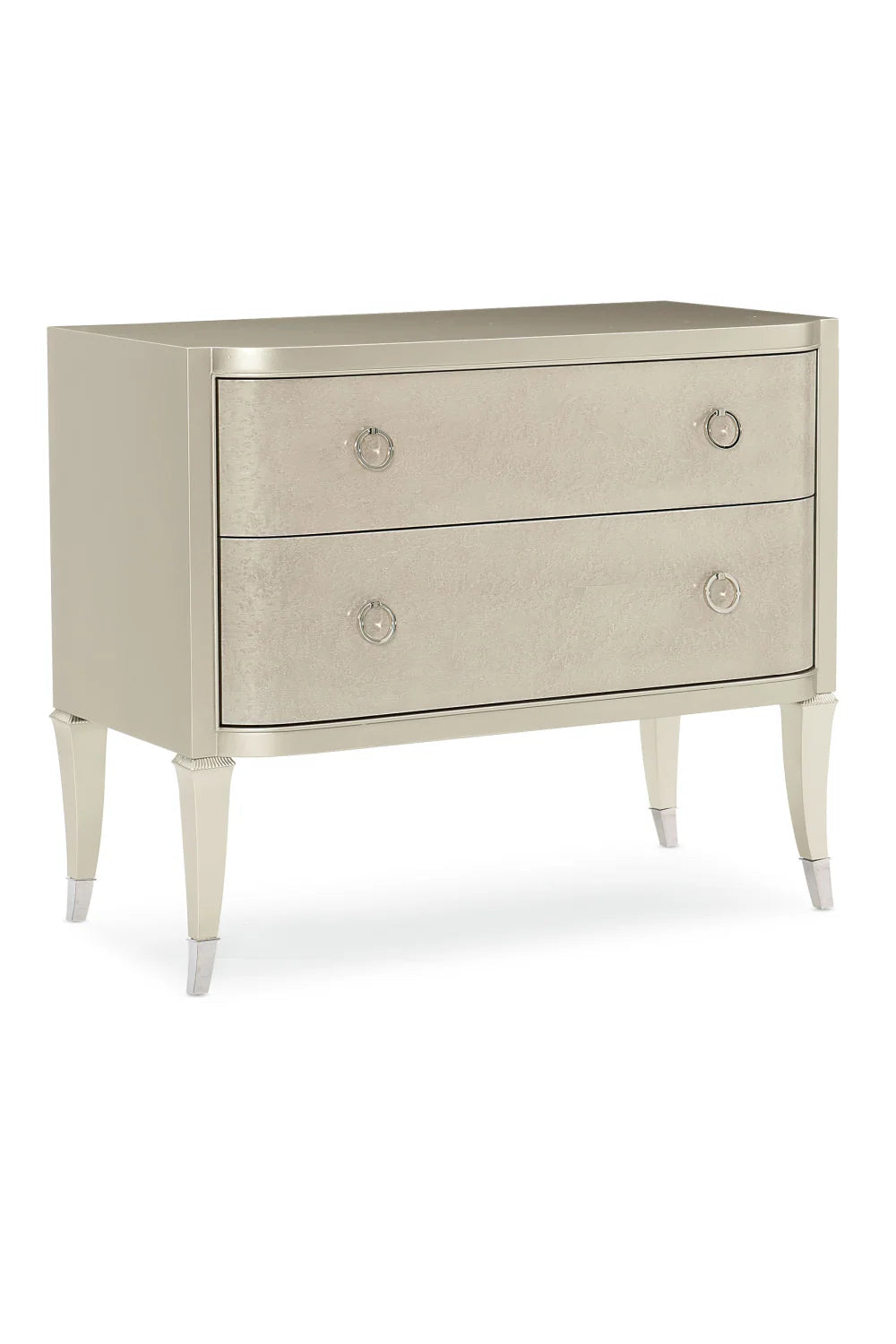 Luxury Modern Soft Metallic 2-Drawer Nightstand European Style for Villa