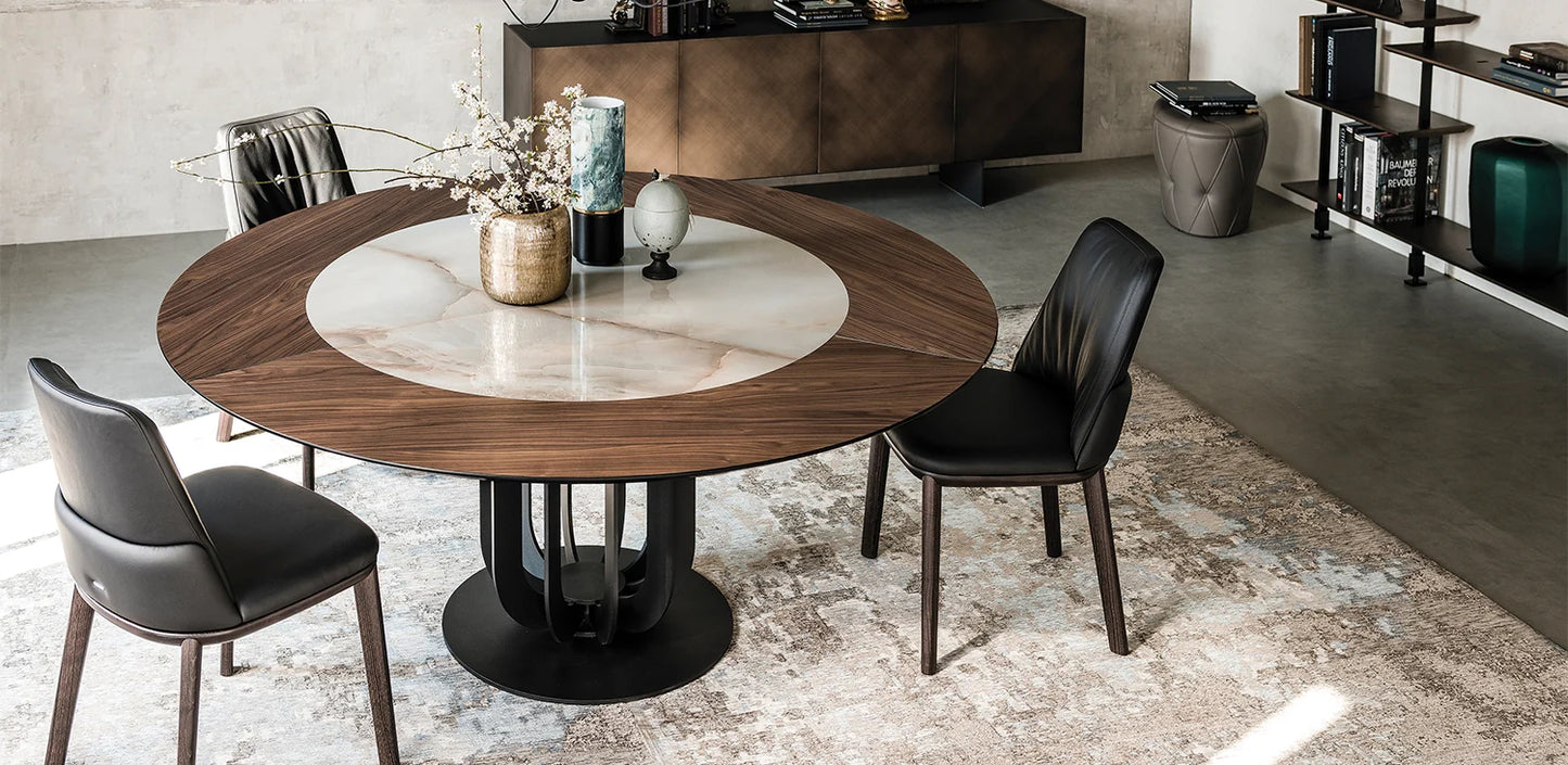Luxury Modern Soho Ker Wood Dining Table European Style for Villa
