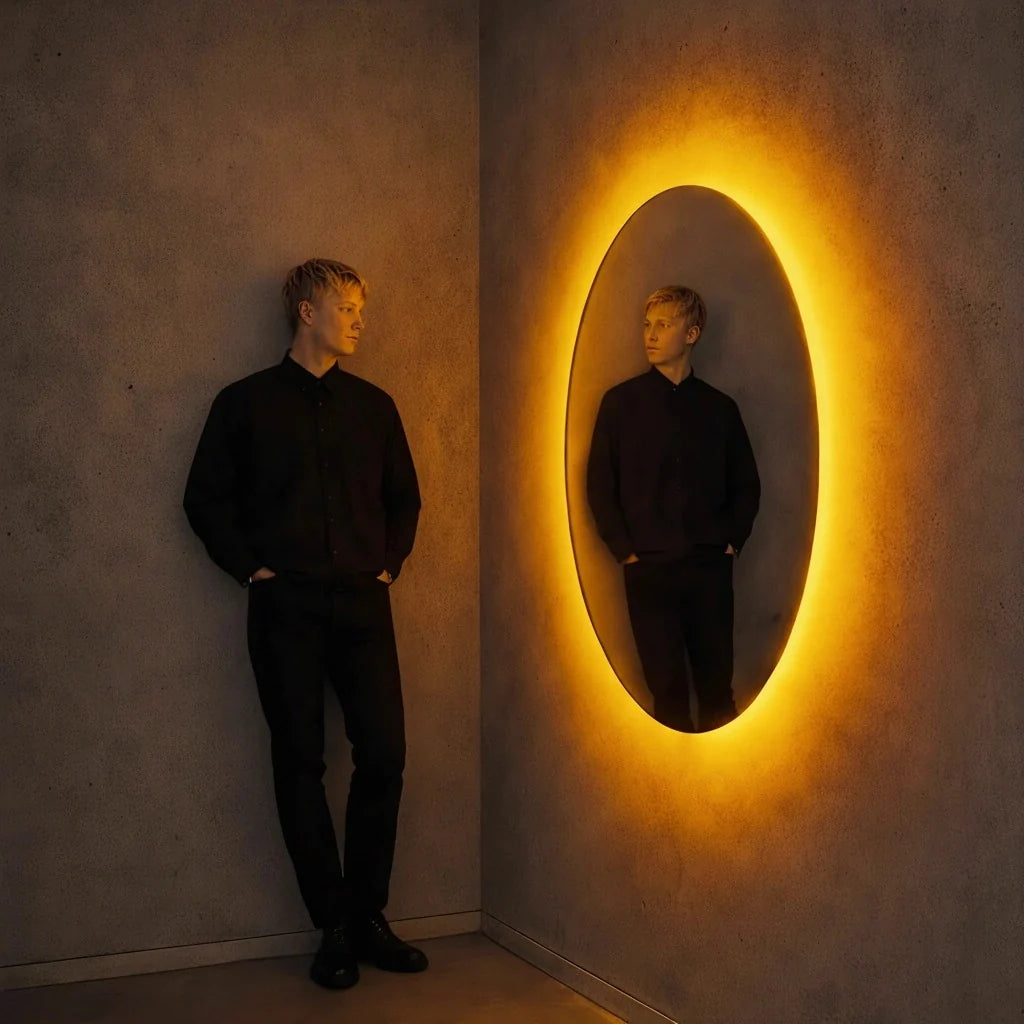 Luxury Modern Solar Eclipse Halo Mirror European Style for Villa