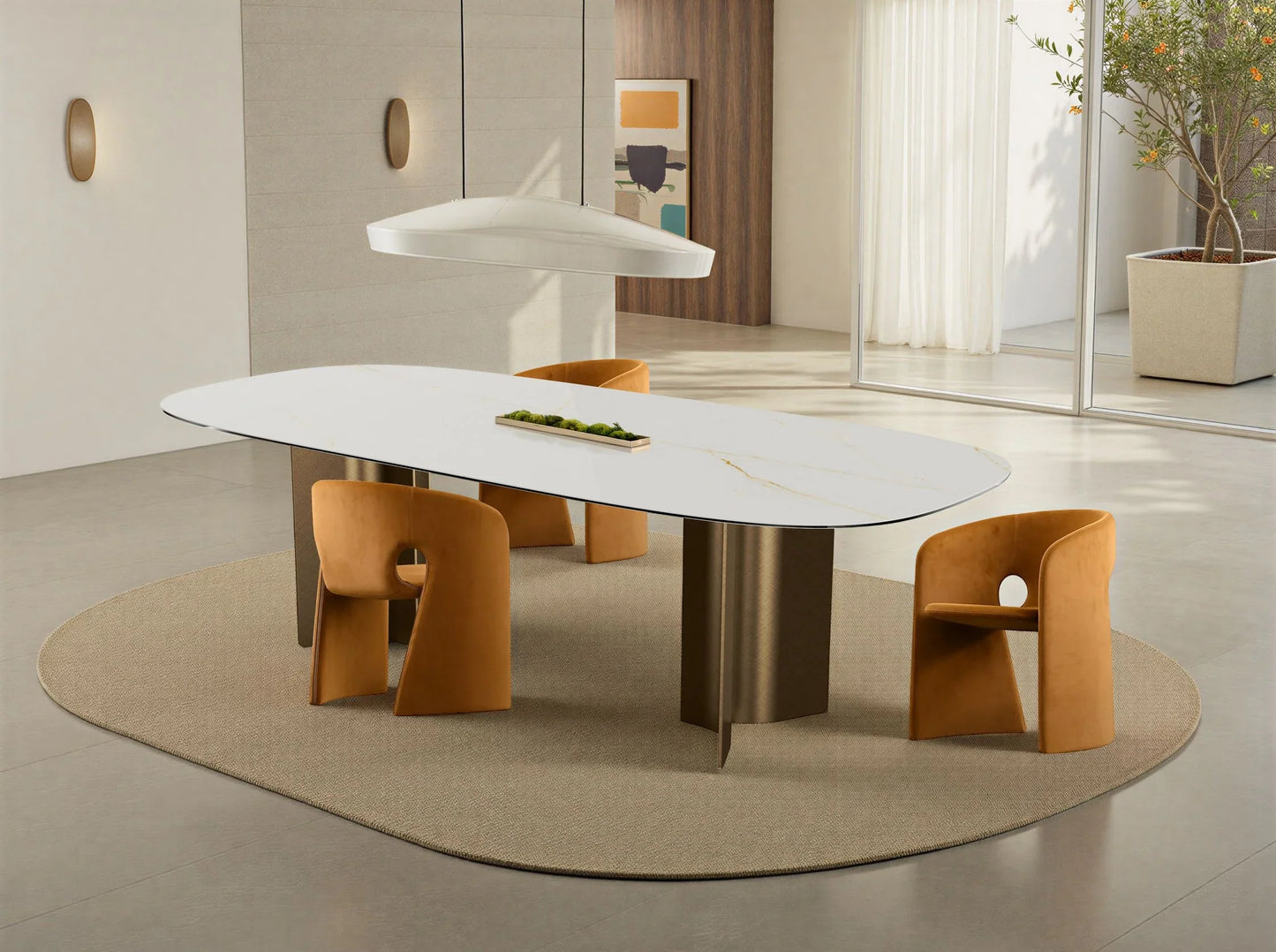Luxury Modern Sole Dining Table European Style for Villa