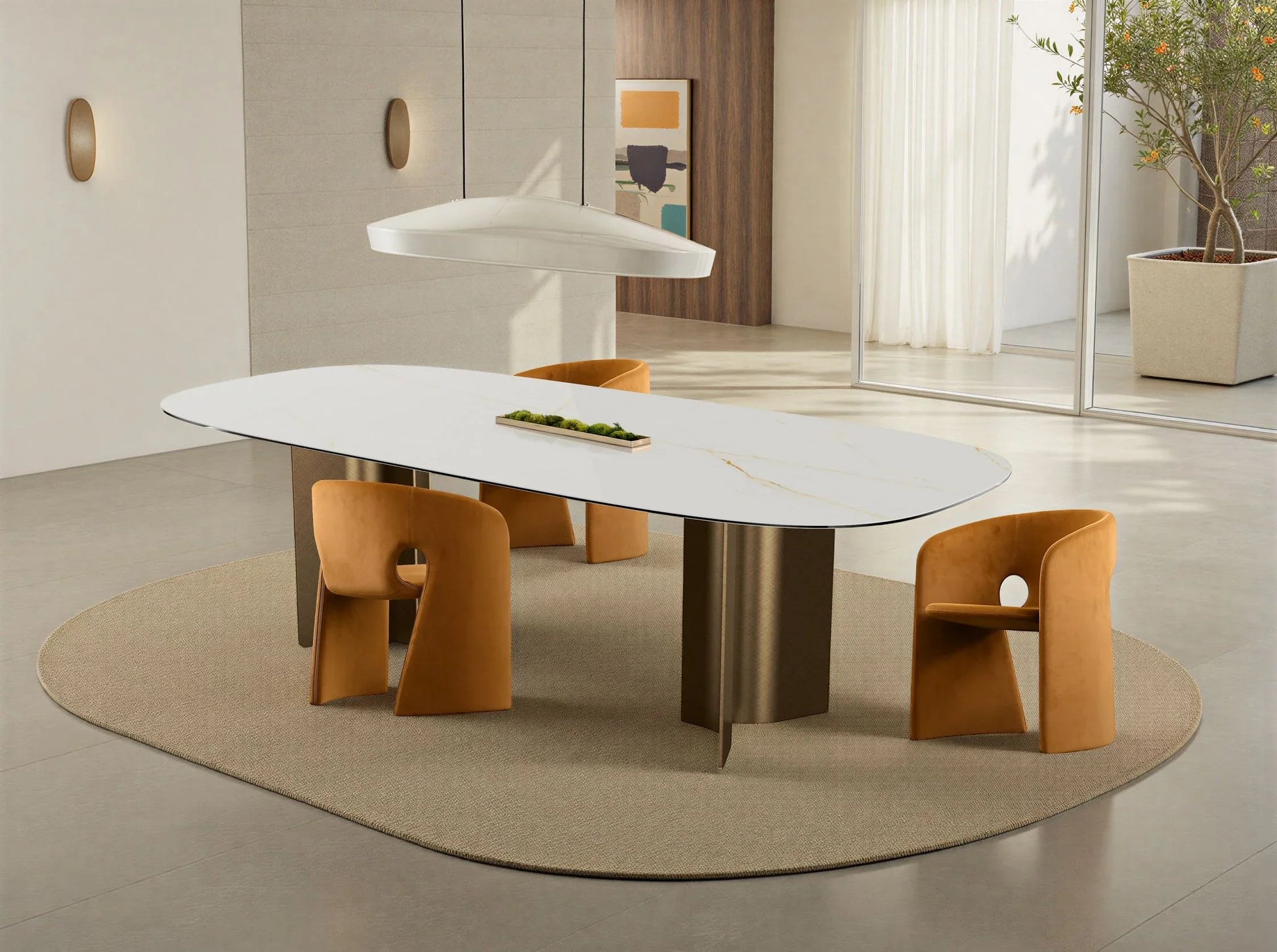 Luxury Modern Sole Dining Table European Style for Villa