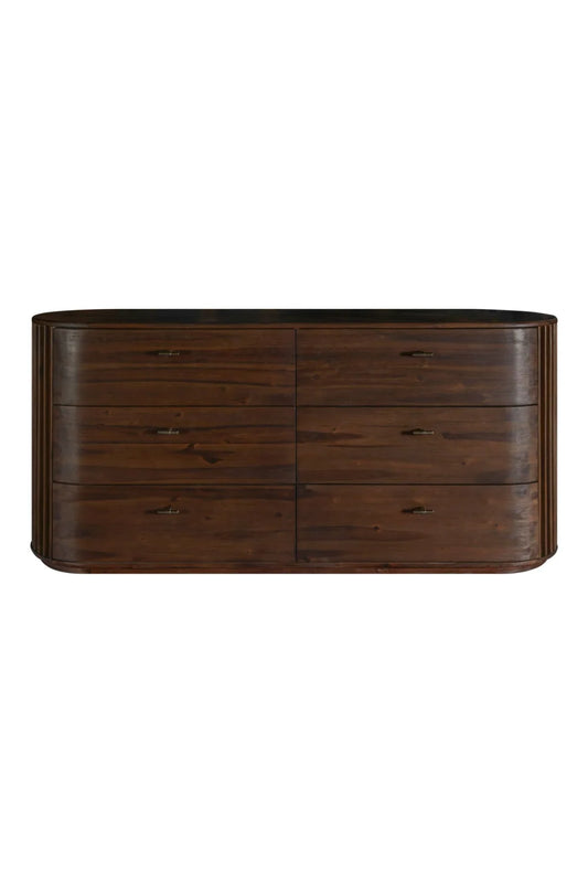 Luxury Modern Solid Acacia 6-Drawer Dresser European Style for Villa