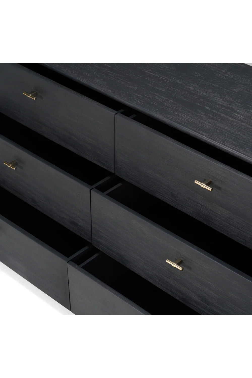 Luxury Modern Solid Acacia 6-Drawer Dresser European Style for Villa