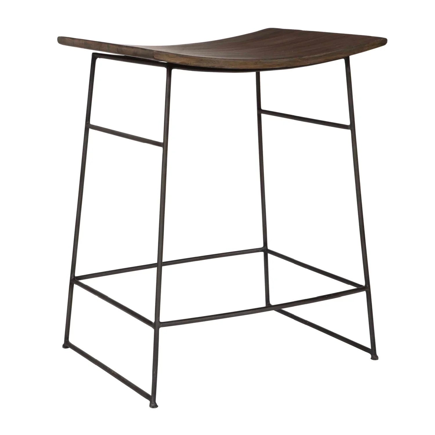 Luxury Modern Solid Mango Scooped Counter Stool European Style for Villa