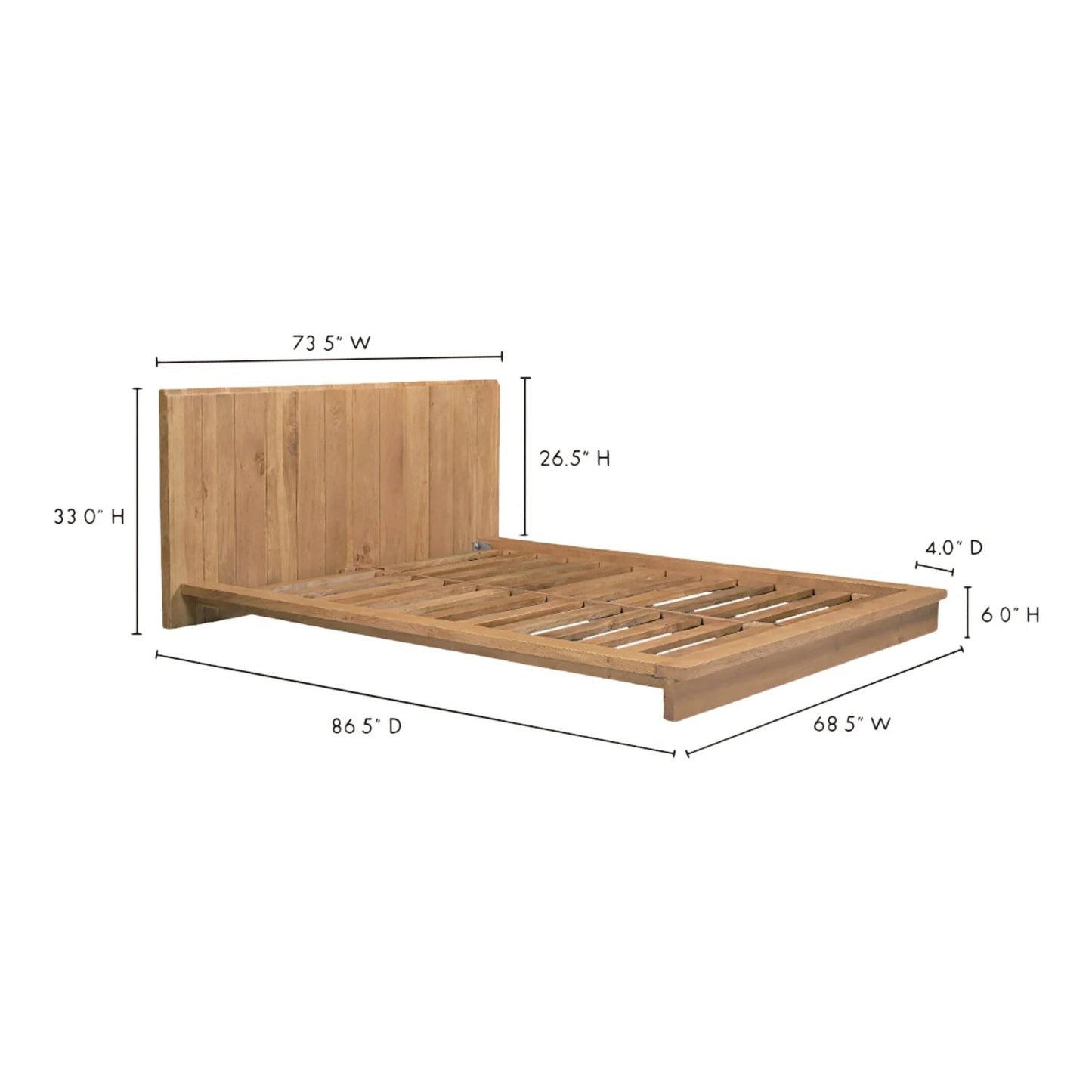 Luxury Modern Solid Oak Bed European Style for Villa