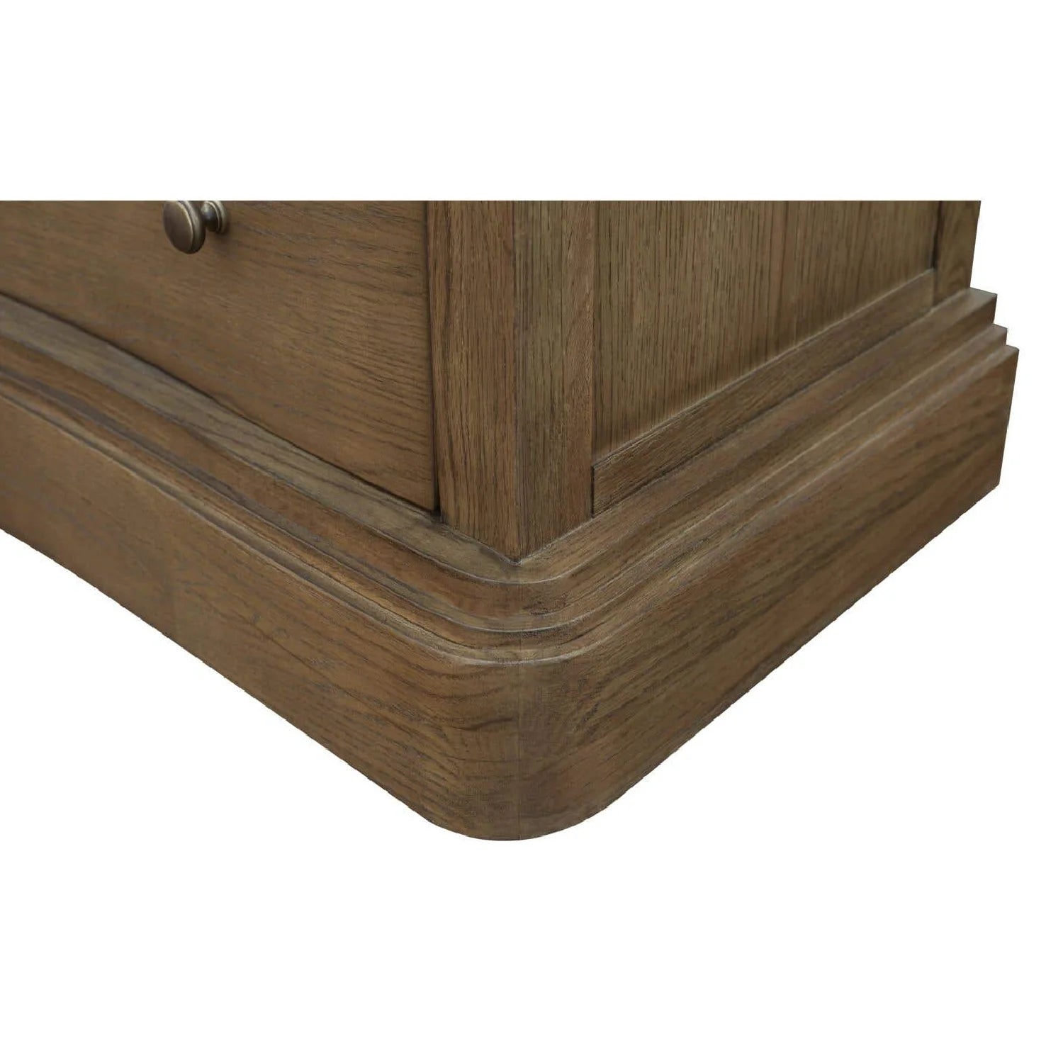 Luxury Modern Solid Oak Curved 6-Drawer Dresser European Style for Villa