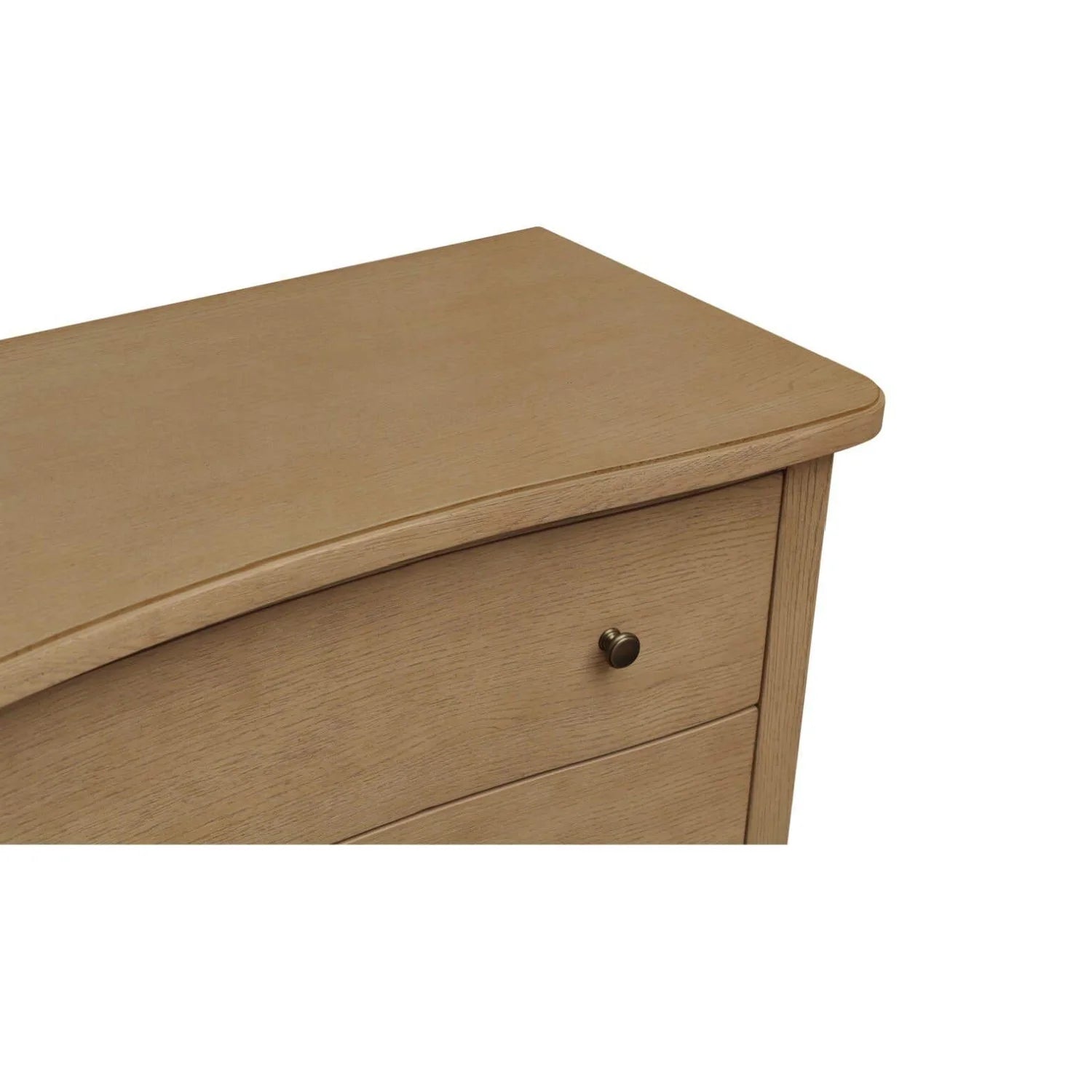 Luxury Modern Solid Oak Curved 6-Drawer Dresser European Style for Villa