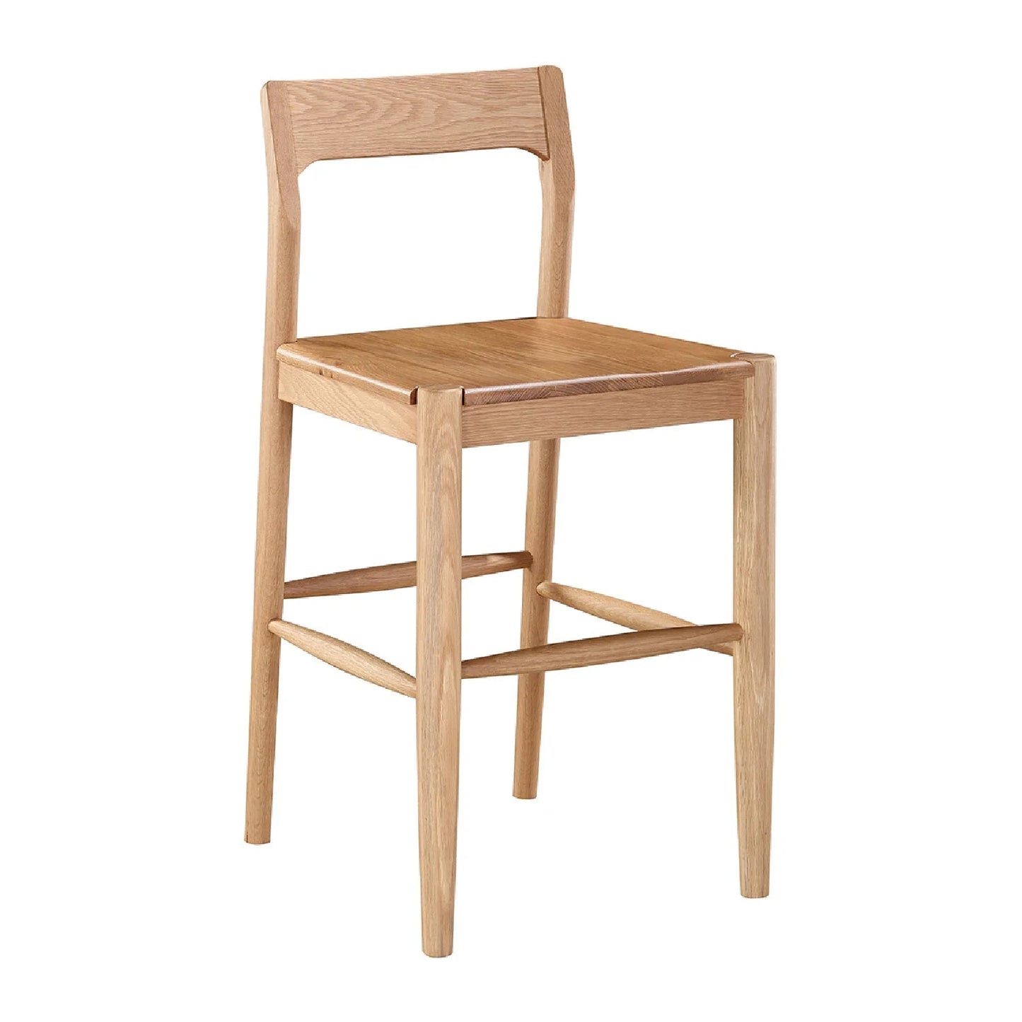 Luxury Modern Solid Wood Open Back Counter Stool European Style for Villa