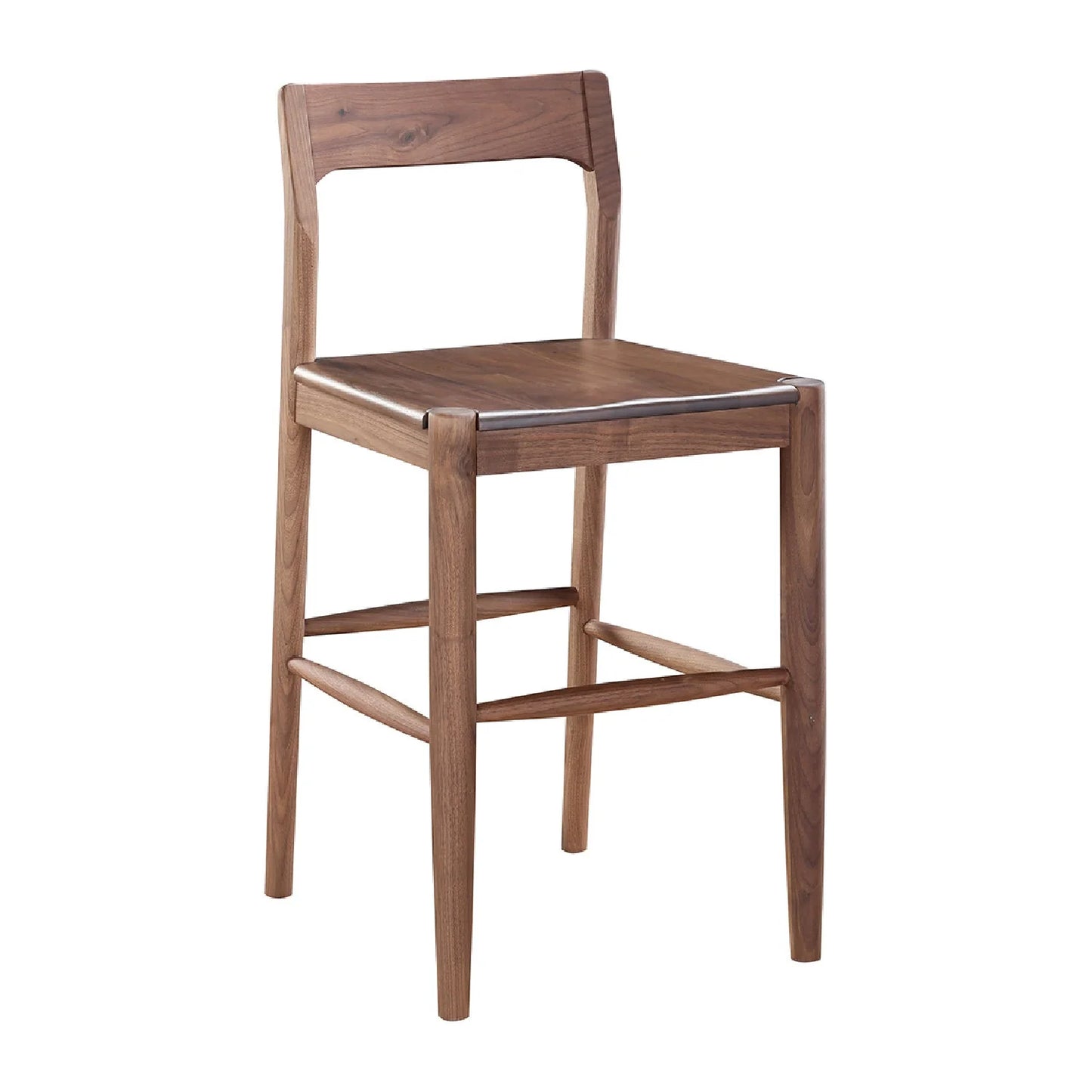 Luxury Modern Solid Wood Open Back Counter Stool European Style for Villa