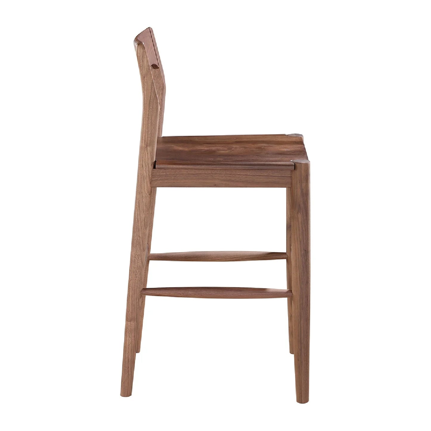 Luxury Modern Solid Wood Open Back Counter Stool European Style for Villa