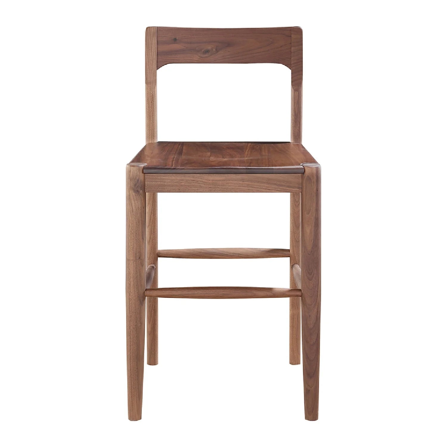 Luxury Modern Solid Wood Open Back Counter Stool European Style for Villa