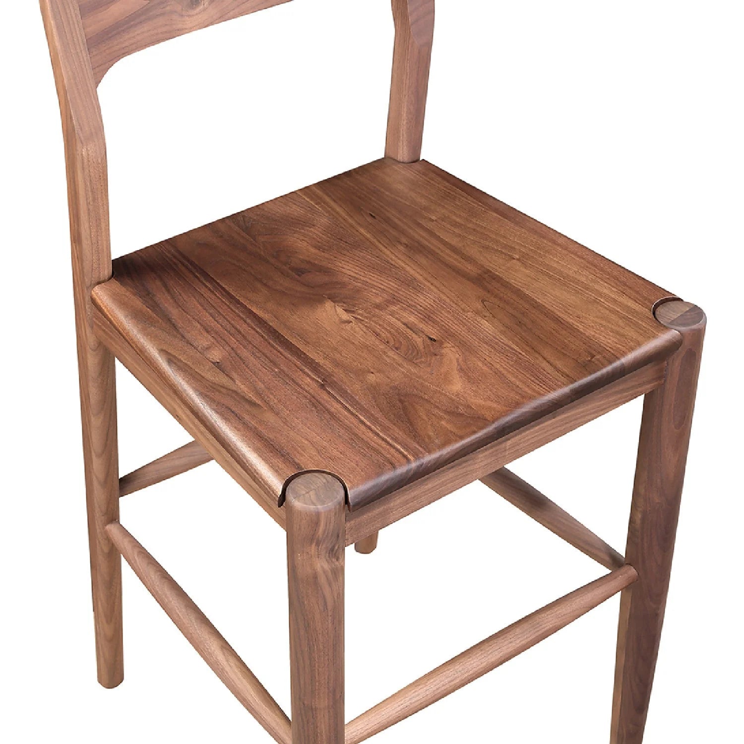 Luxury Modern Solid Wood Open Back Counter Stool European Style for Villa