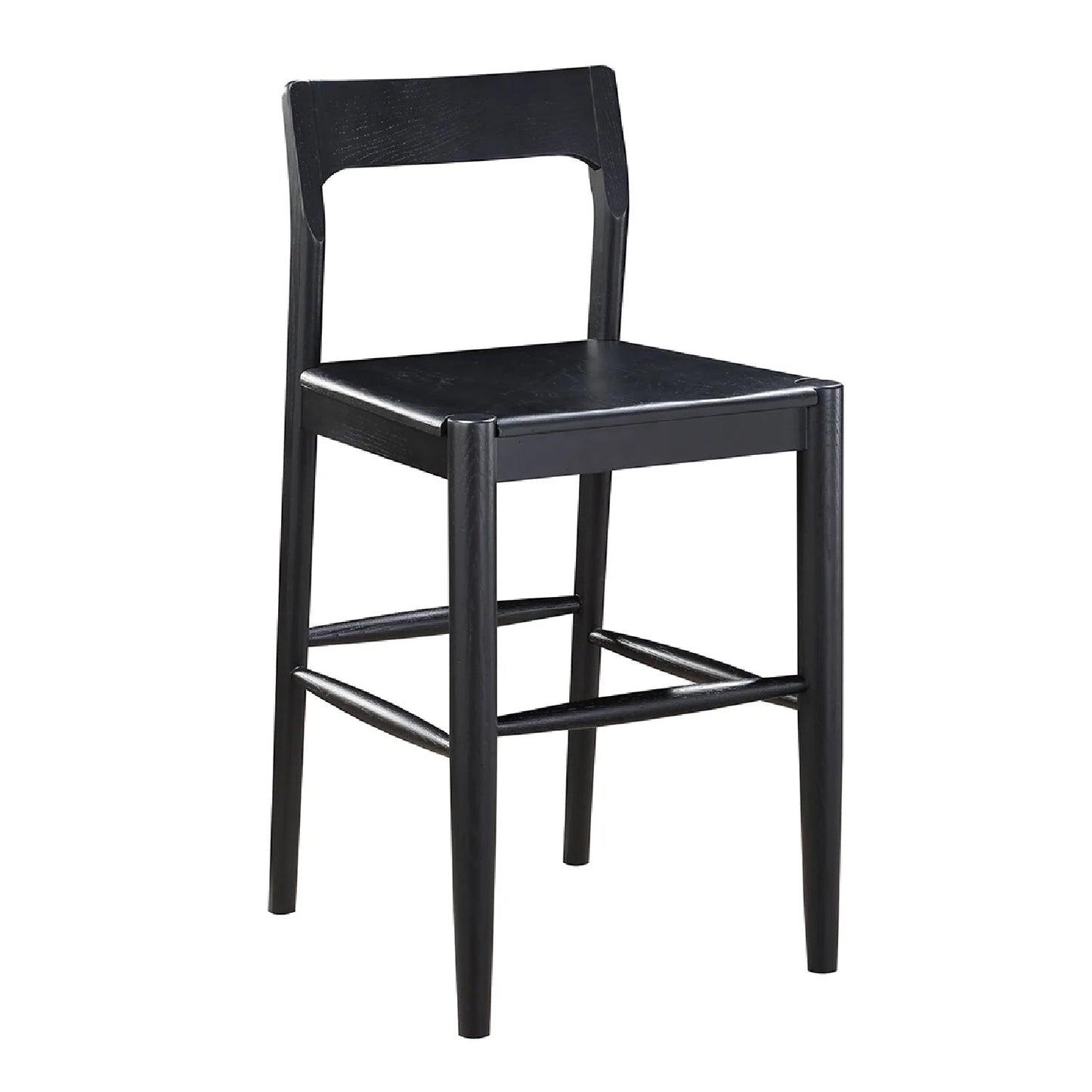 Luxury Modern Solid Wood Open Back Counter Stool European Style for Villa