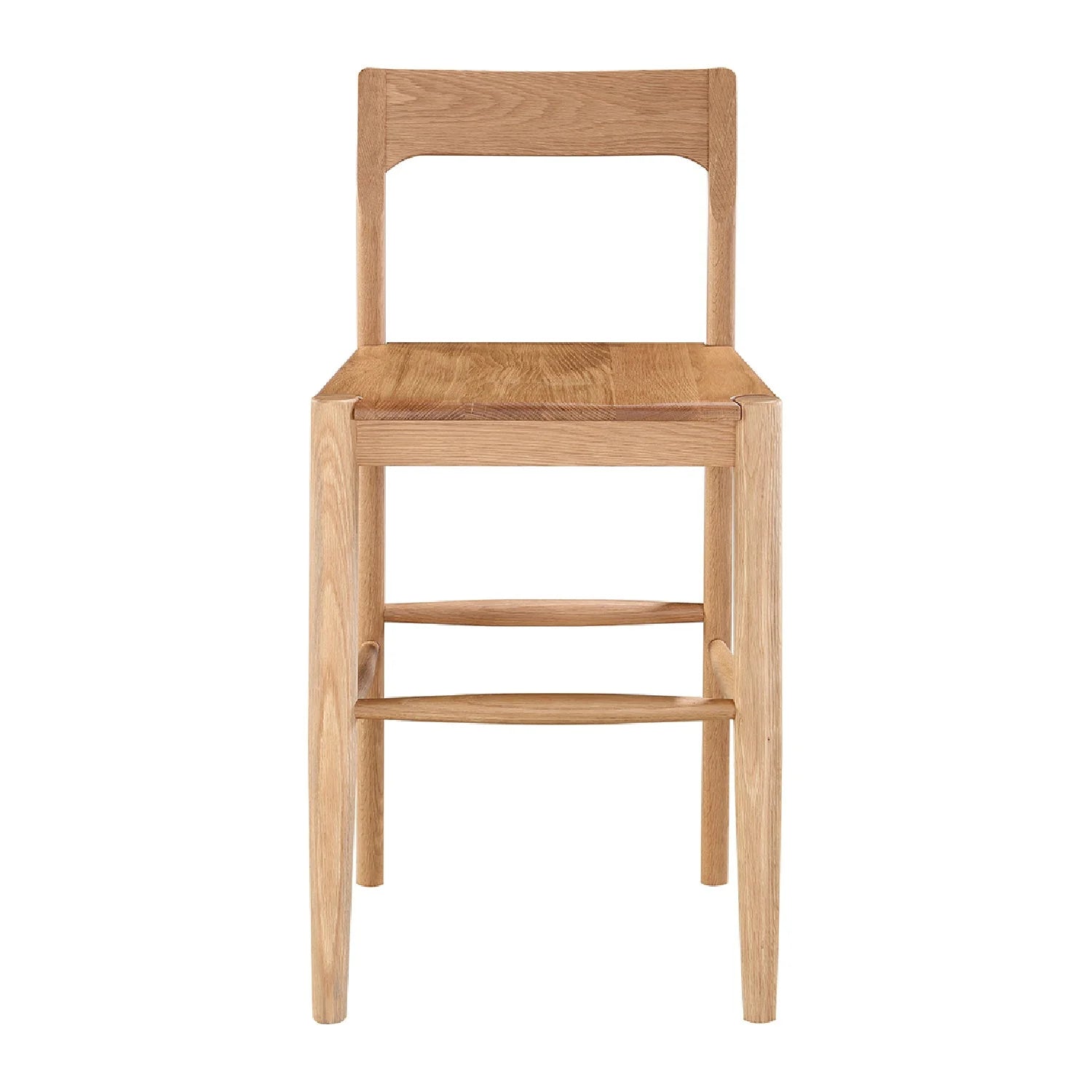 Luxury Modern Solid Wood Open Back Counter Stool European Style for Villa