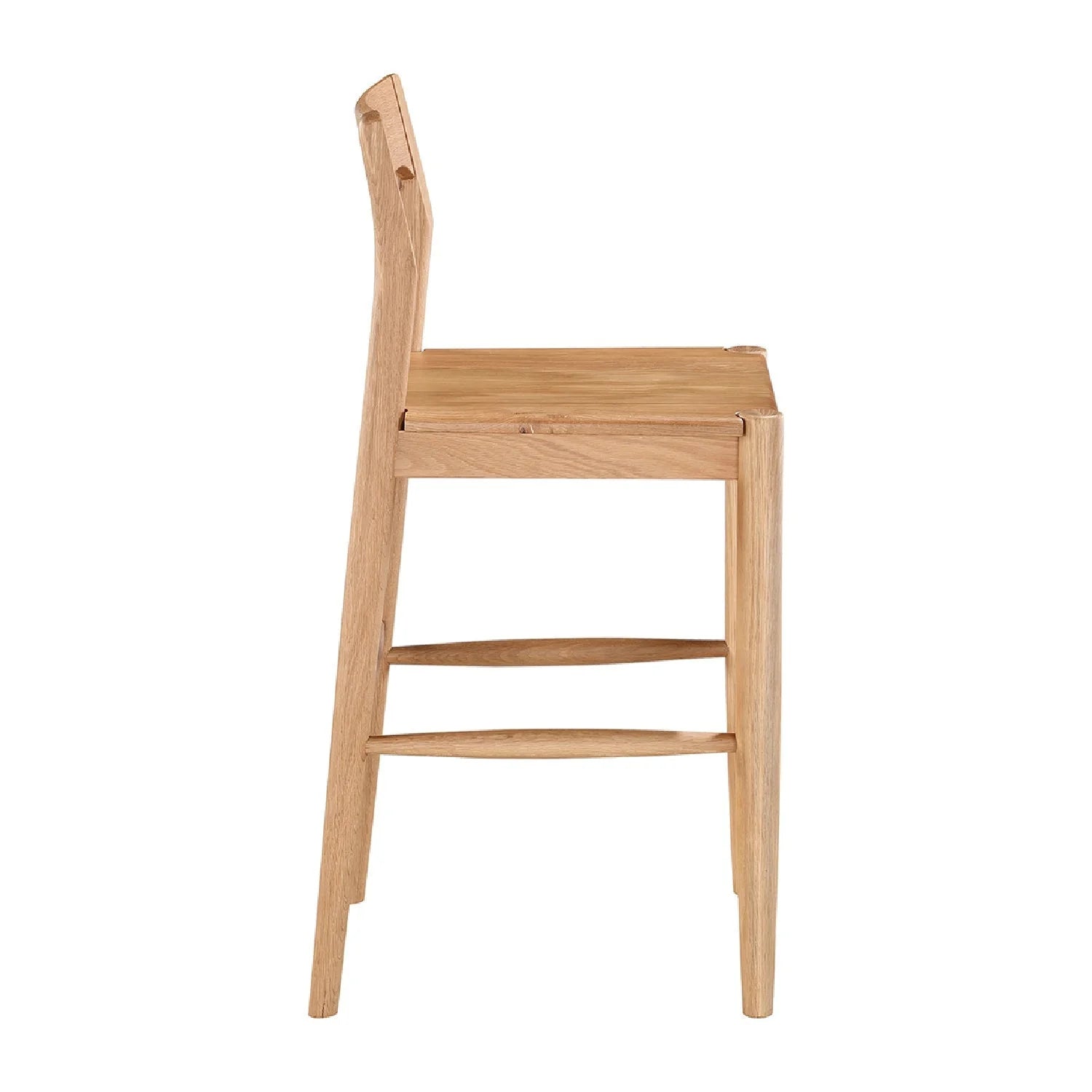 Luxury Modern Solid Wood Open Back Counter Stool European Style for Villa