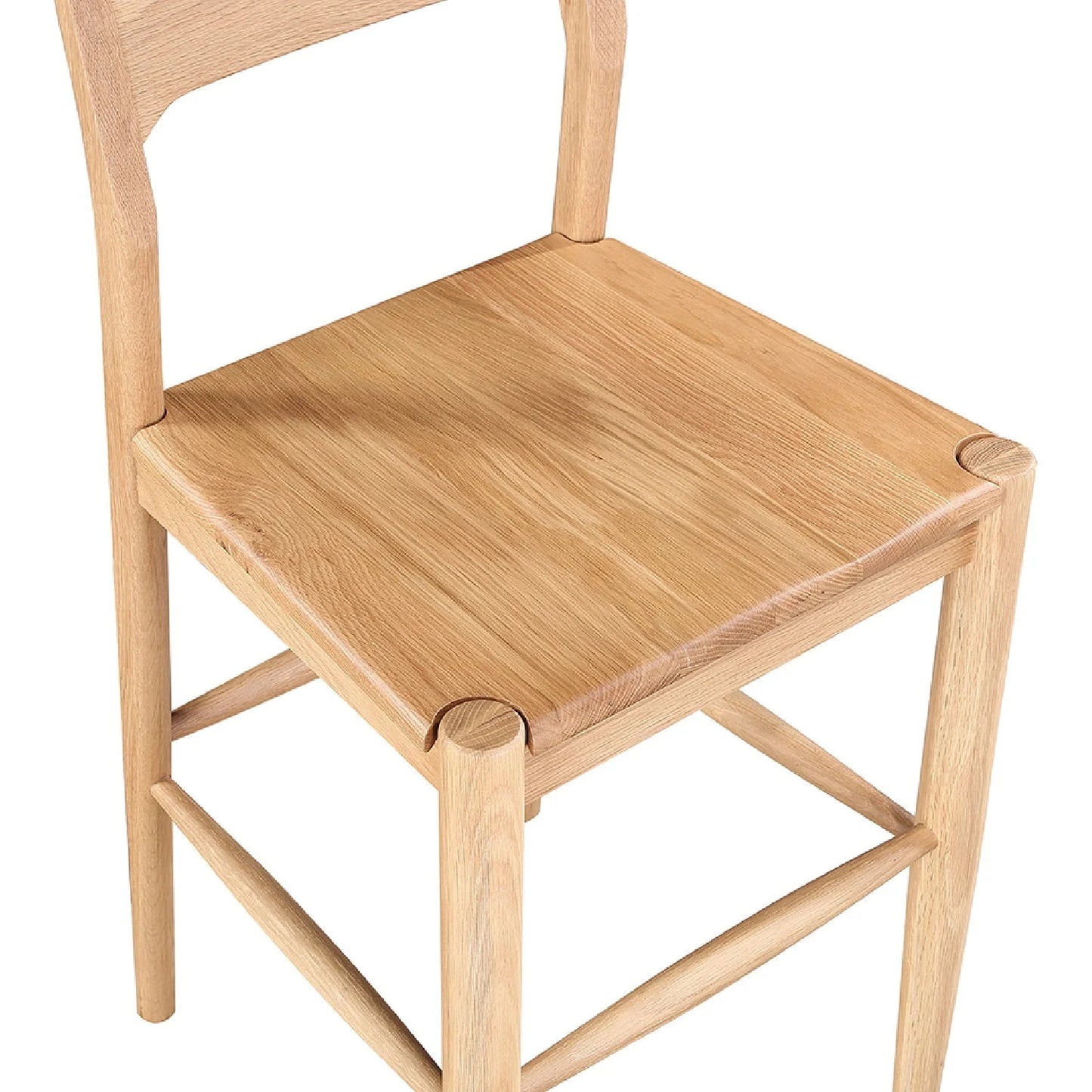 Luxury Modern Solid Wood Open Back Counter Stool European Style for Villa