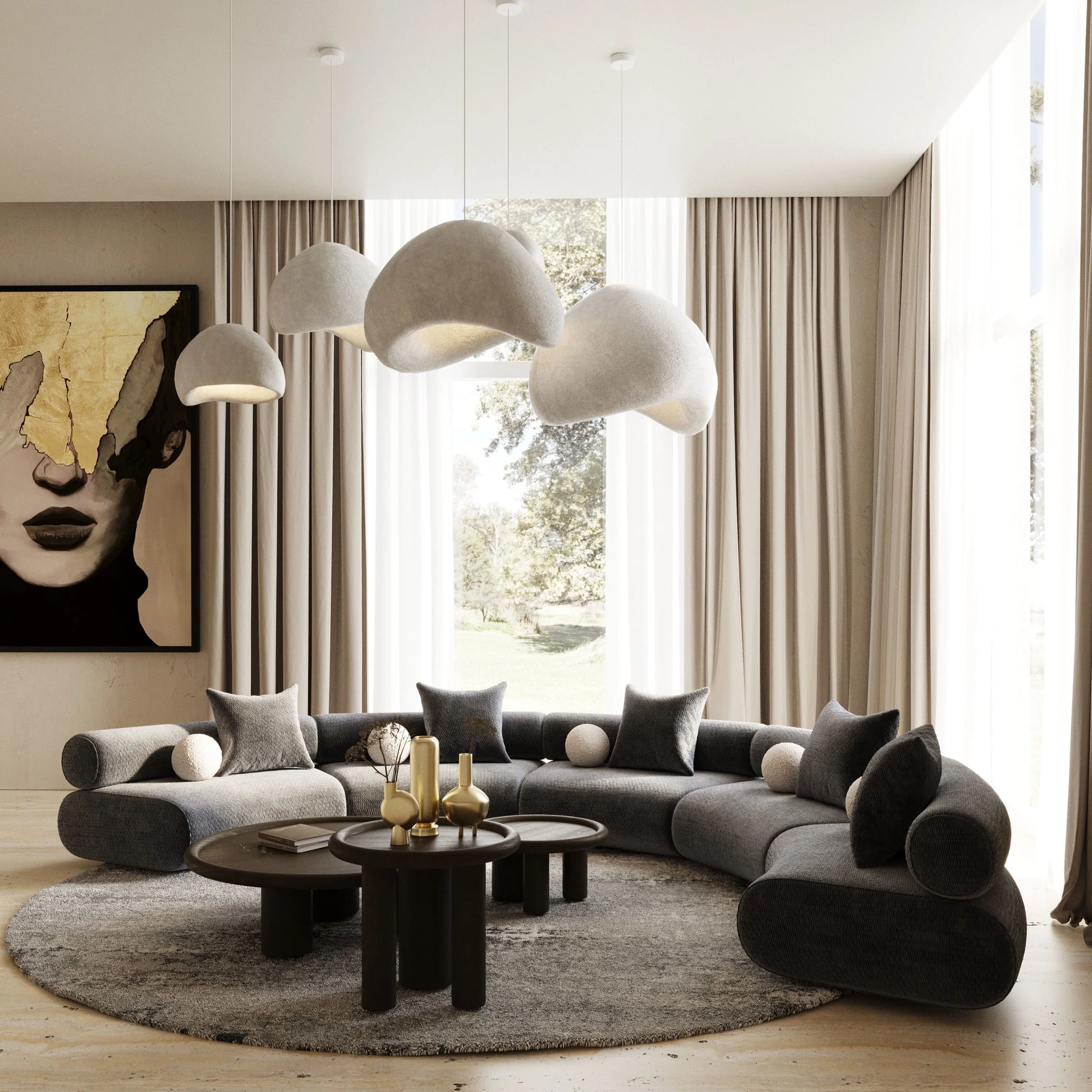 Luxury Modern Sonic Curved Sofa European Style for Villa