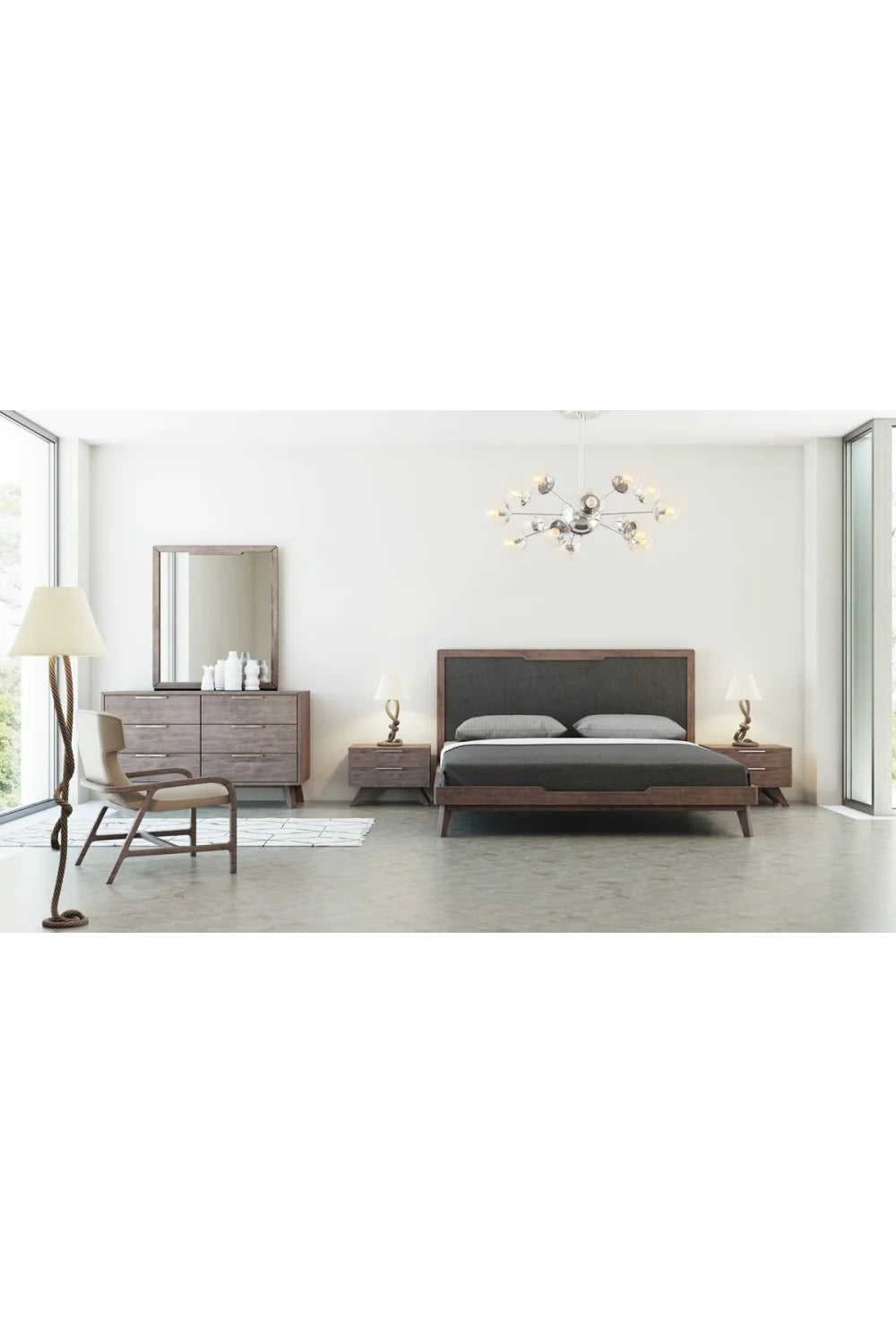 Luxury Modern Soria 2-Drawer Nightstand European Style for Villa