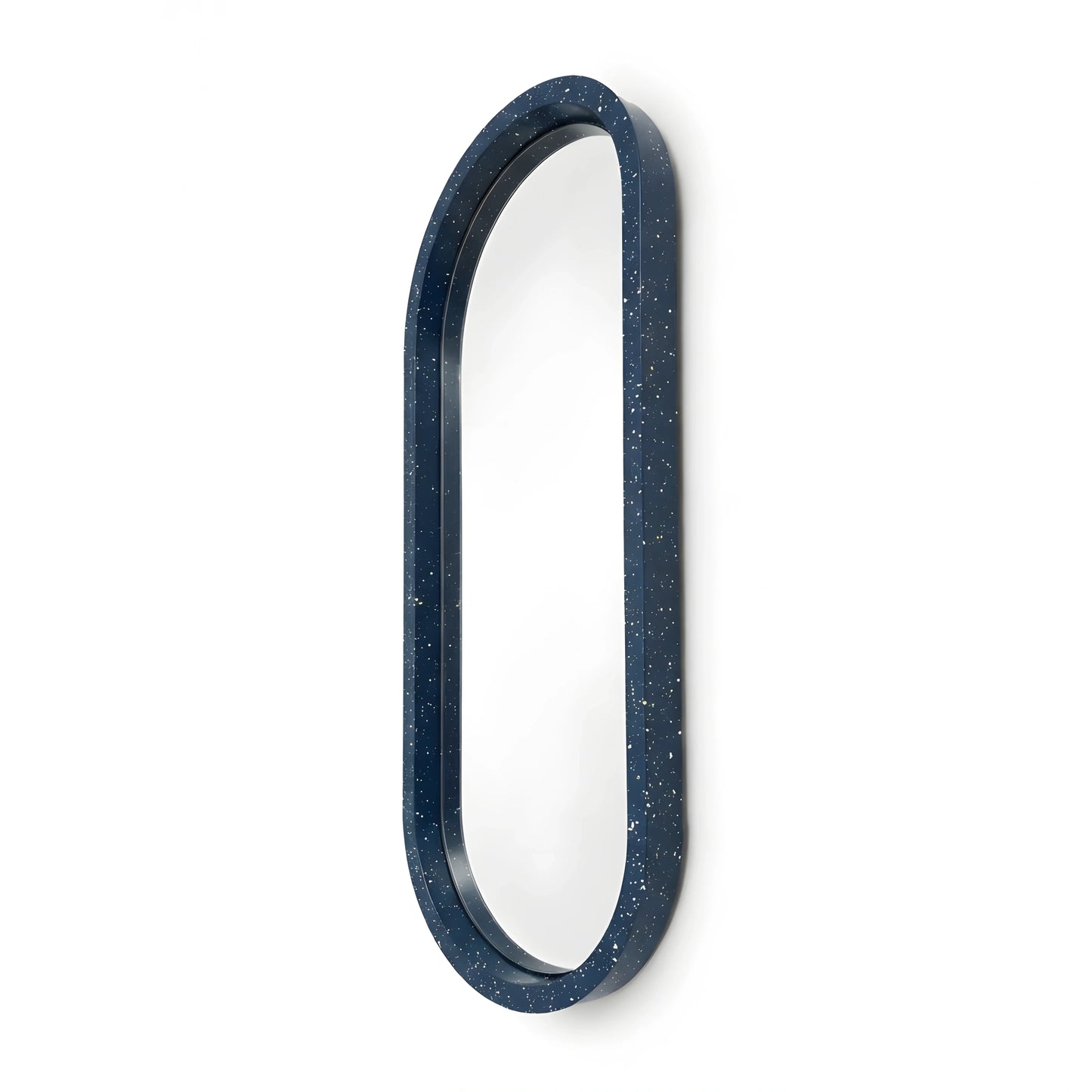 Luxury Modern Speckled Blue Pill Mirror European Style for Villa