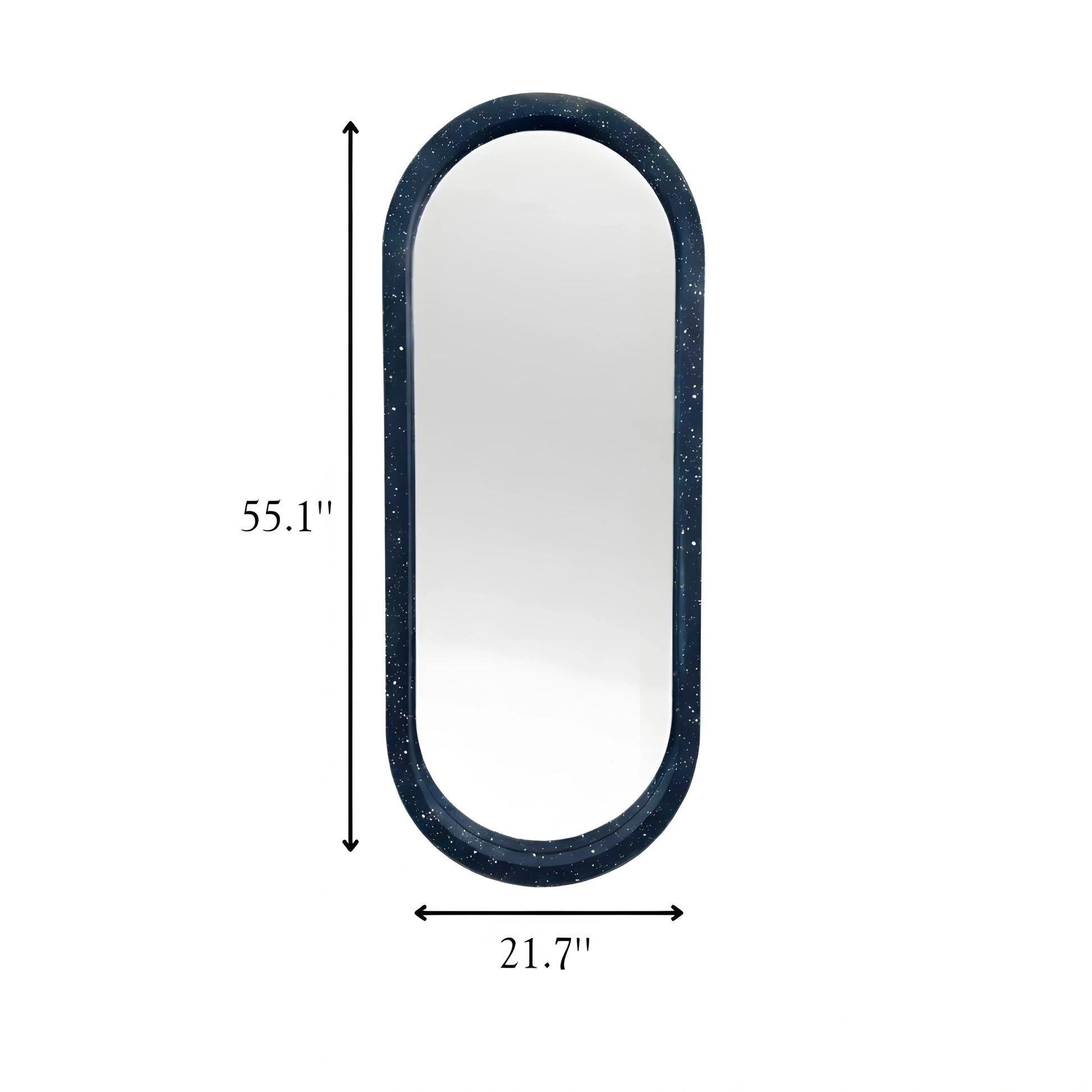 Luxury Modern Speckled Blue Pill Mirror European Style for Villa