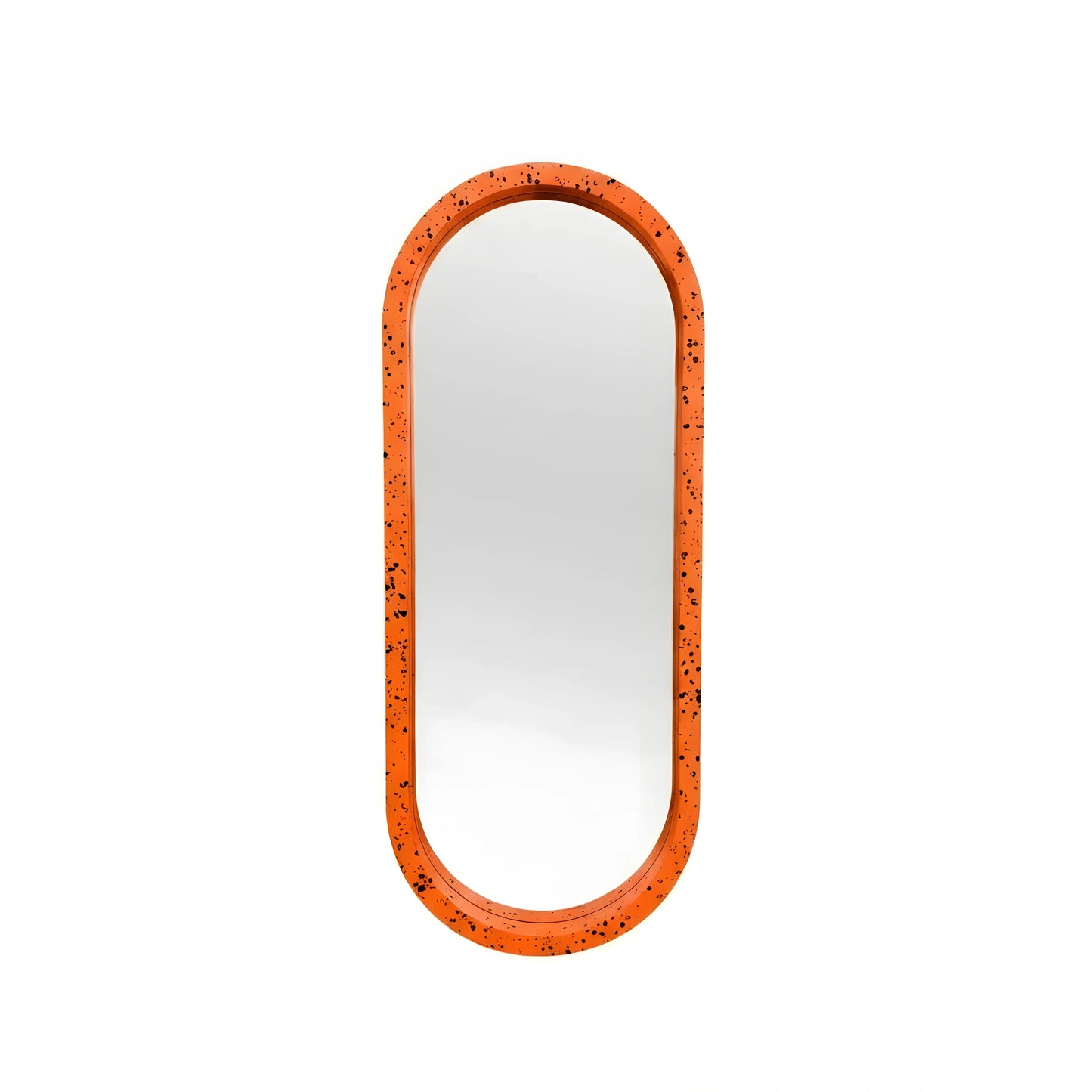 Luxury Modern Speckled Orange Pill Mirror European Style for Villa