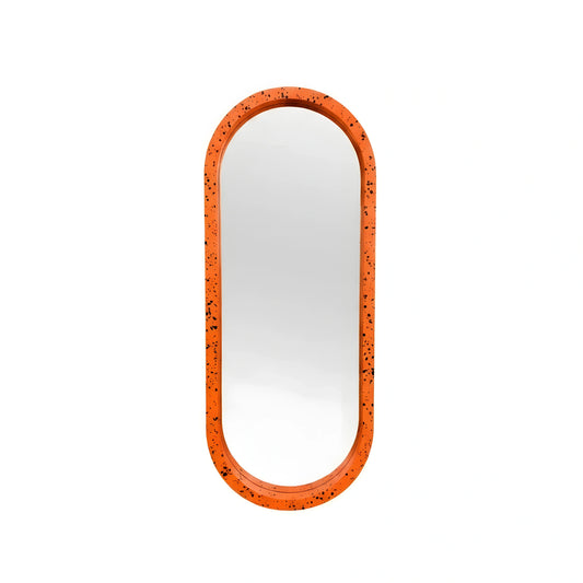 Luxury Modern Speckled Orange Pill Mirror European Style for Villa