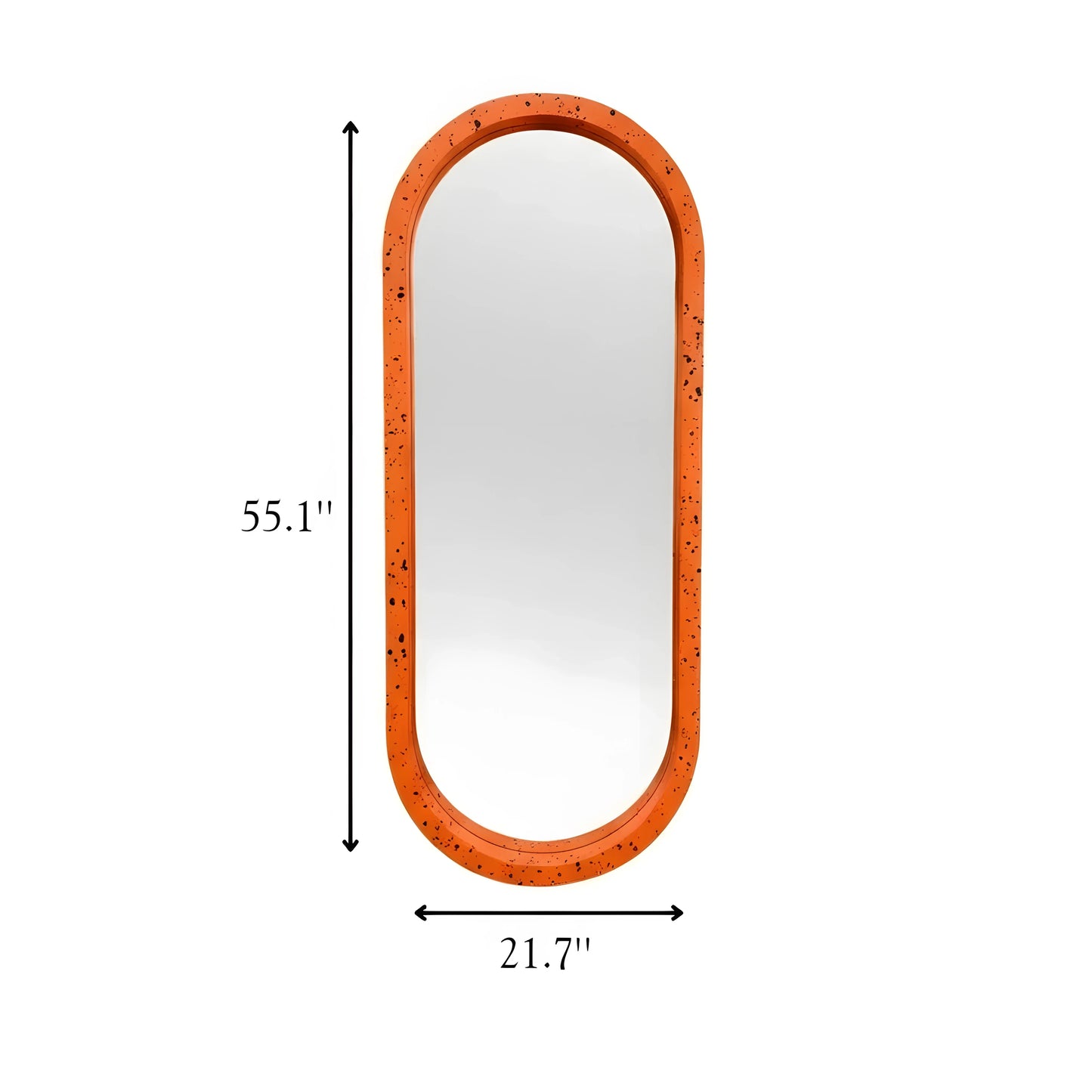 Luxury Modern Speckled Orange Pill Mirror European Style for Villa