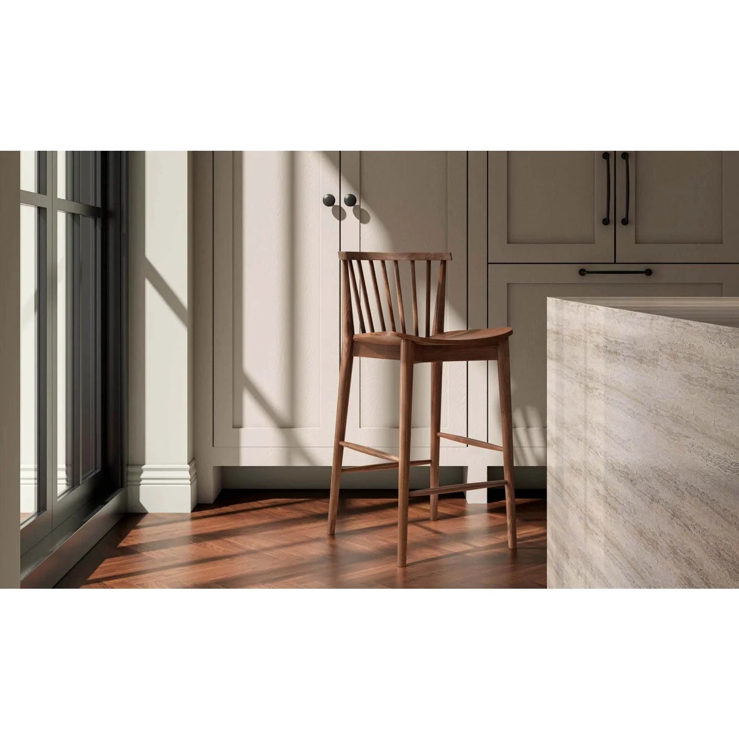 Luxury Modern Spindle-Back Counter Stools European Style for Villa