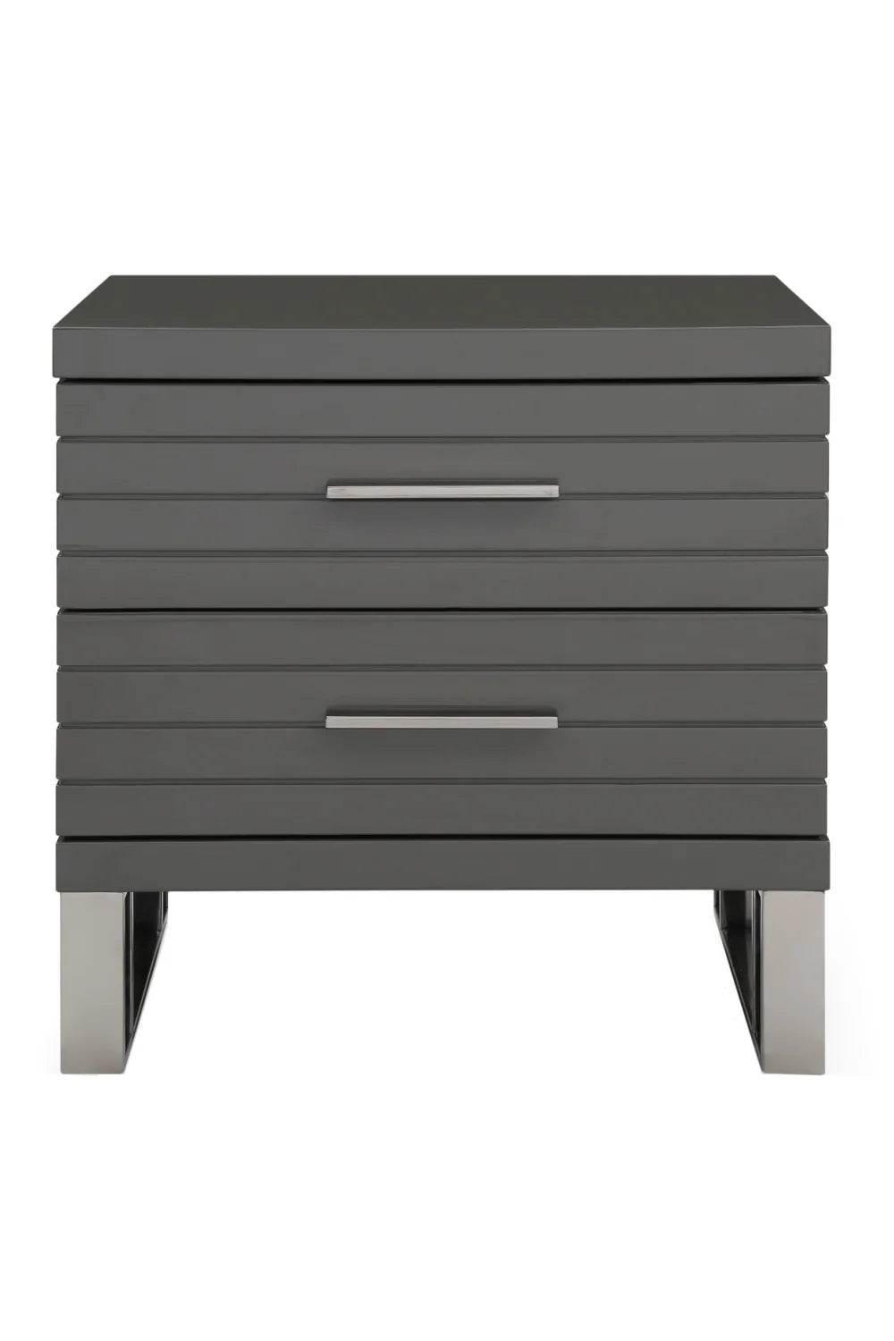 Luxury Modern Splendor Slatted Nightstand European Style for Villa