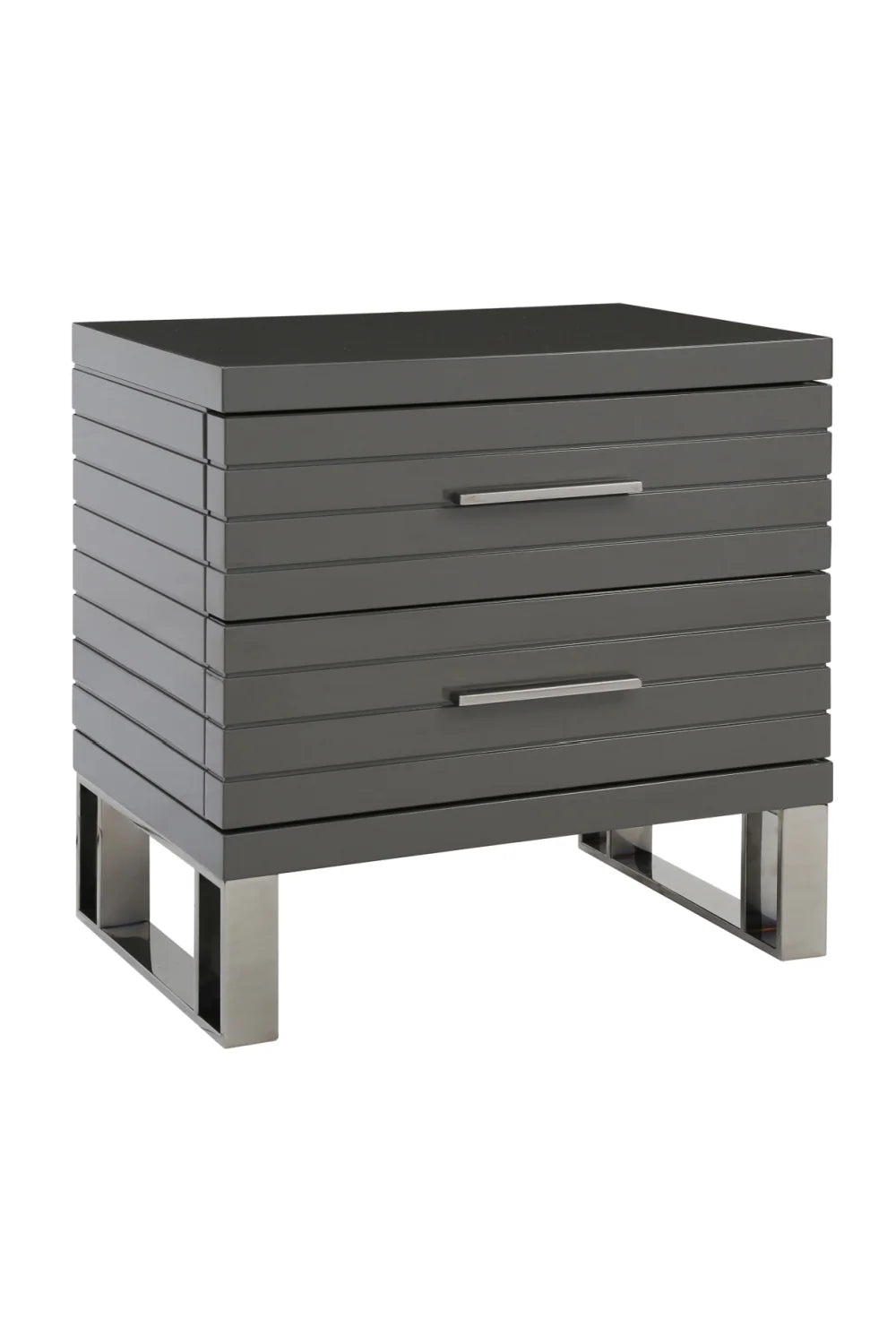 Luxury Modern Splendor Slatted Nightstand European Style for Villa
