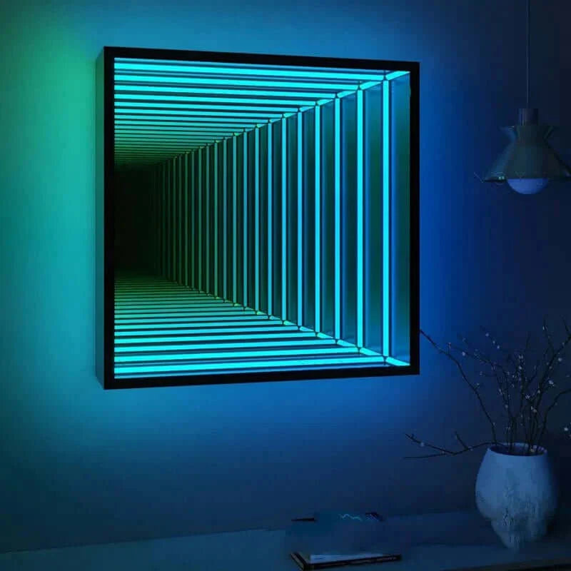 Luxury Modern Square Infinity LED Mirror European Style for Villa
