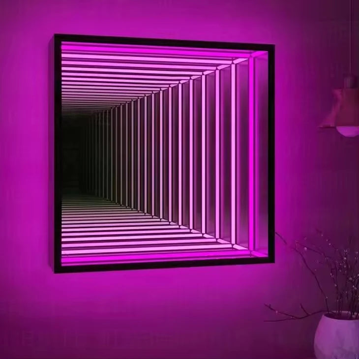 Luxury Modern Square Infinity LED Mirror European Style for Villa