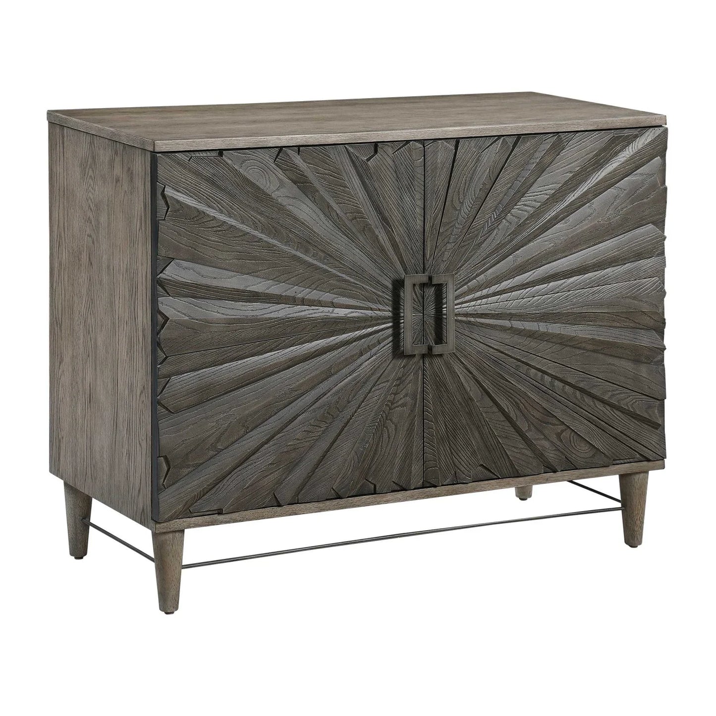 Luxury Modern Starburst Oak Veneer Cabinet European Style for Villa