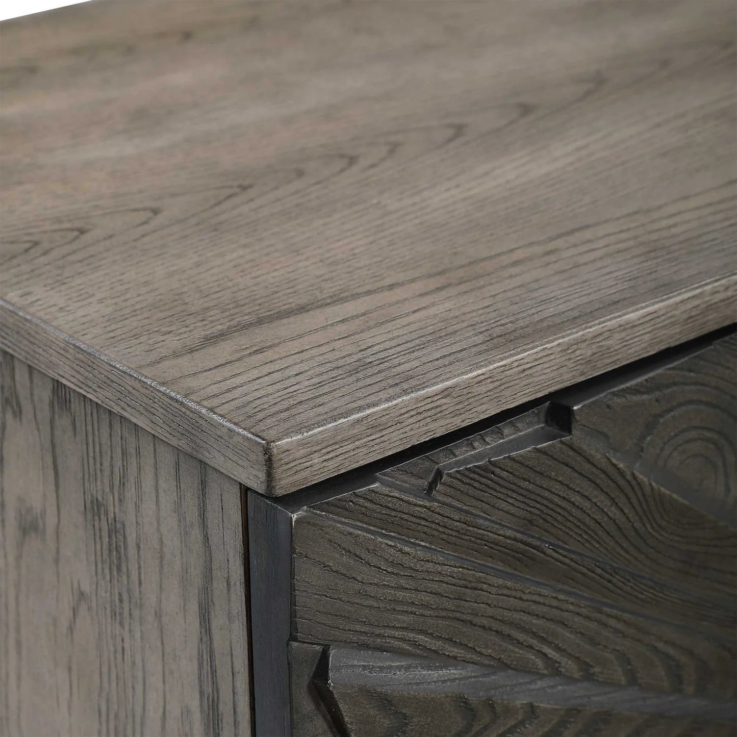 Luxury Modern Starburst Oak Veneer Cabinet European Style for Villa