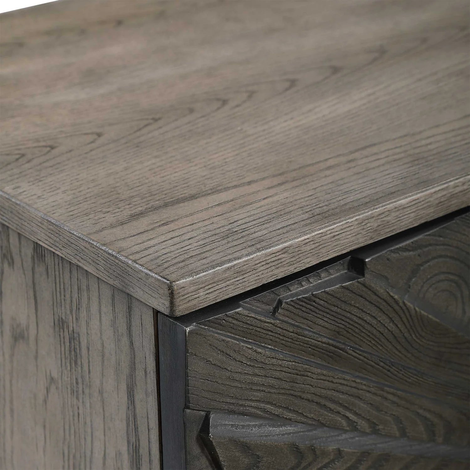 Luxury Modern Starburst Oak Veneer Cabinet European Style for Villa