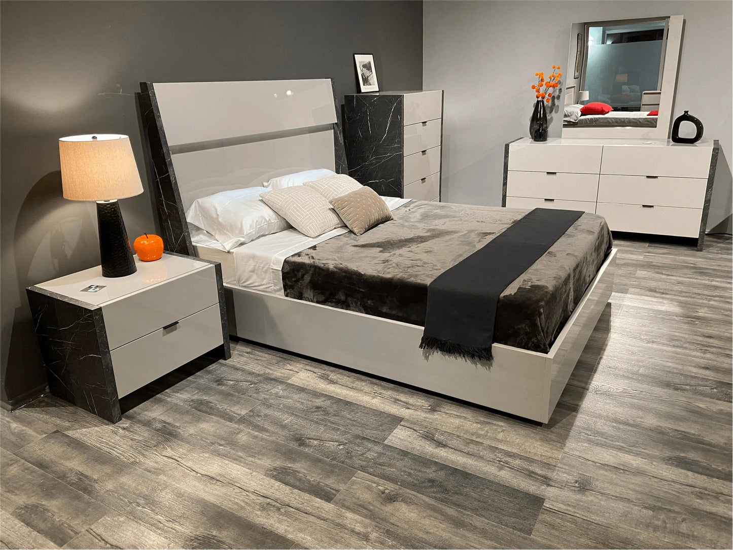 Luxury Modern Stone Bedroom Set European Style for Villa