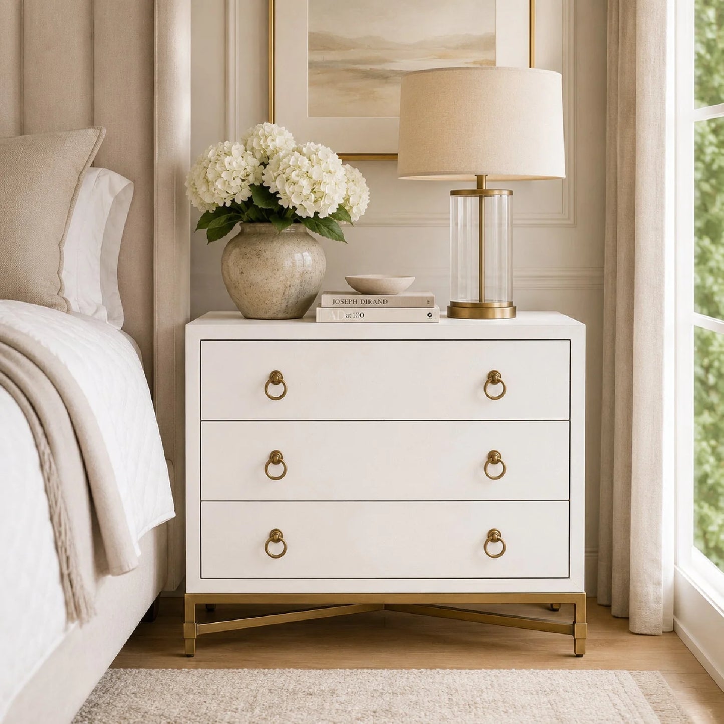 Luxury Modern Strand Nightstand European Style for Villa