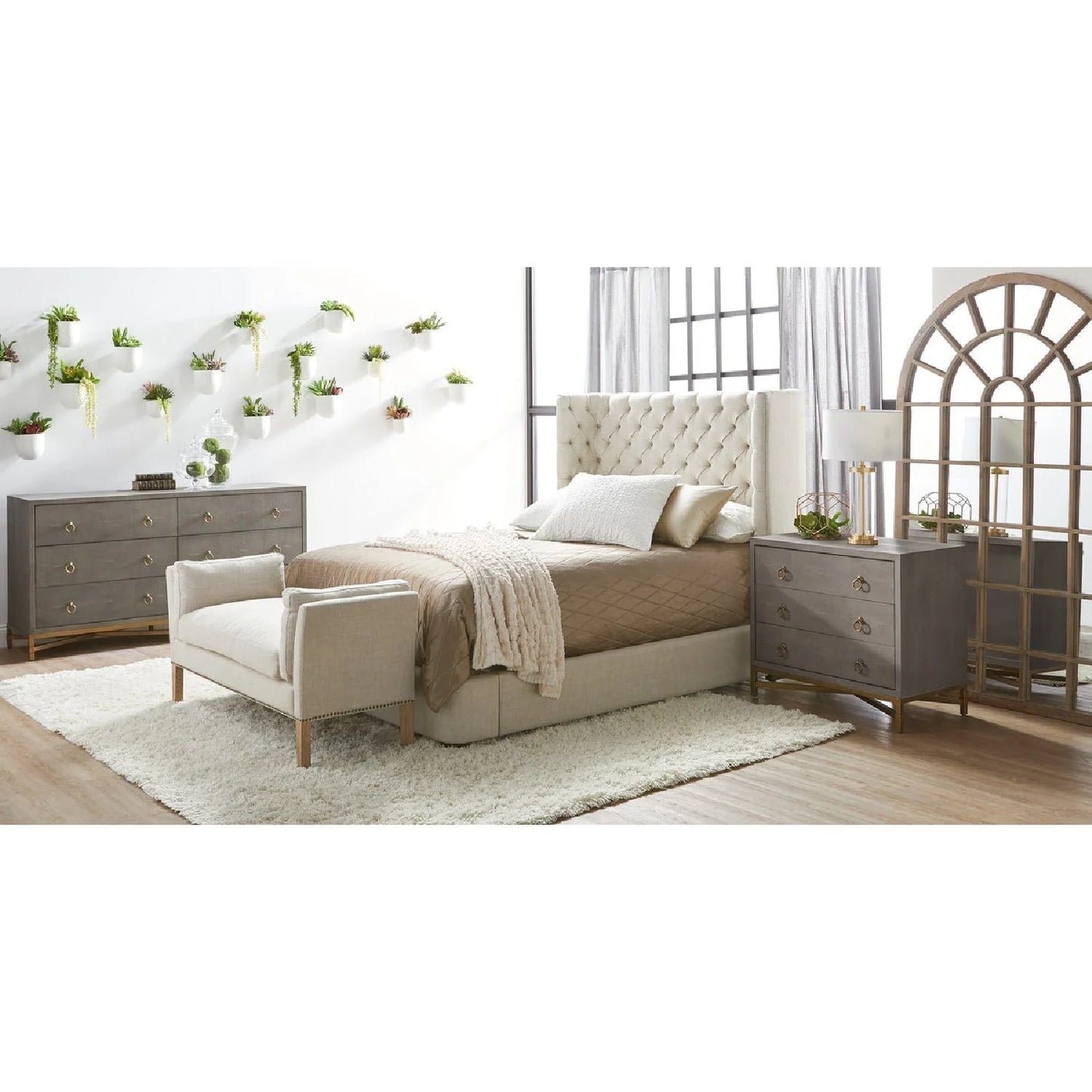 Luxury Modern Strand Nightstand European Style for Villa